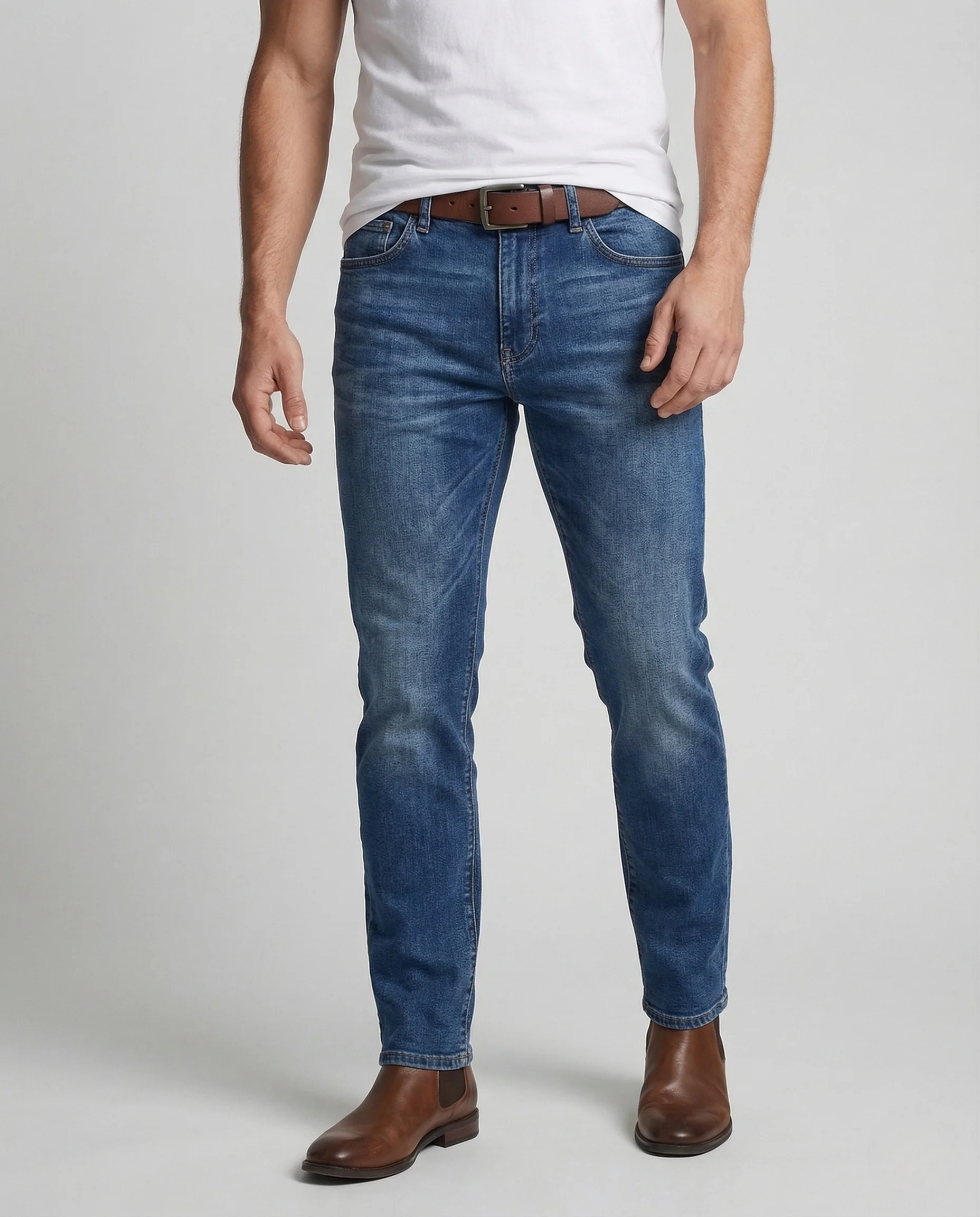 Herren Jeans Tapered Stretch Used Waschung - Image 2