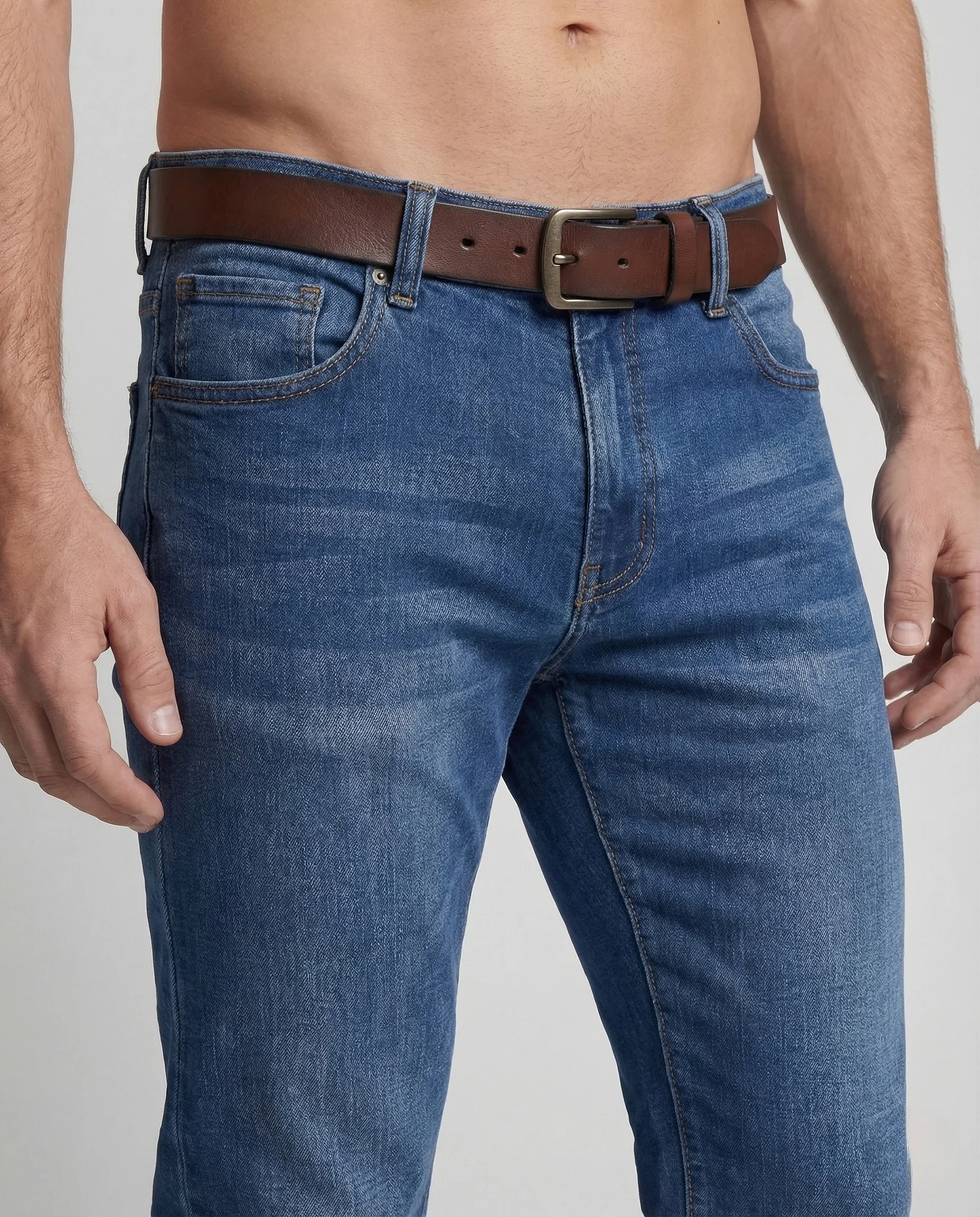 Herren Jeans Tapered Stretch Used Waschung - Image 3