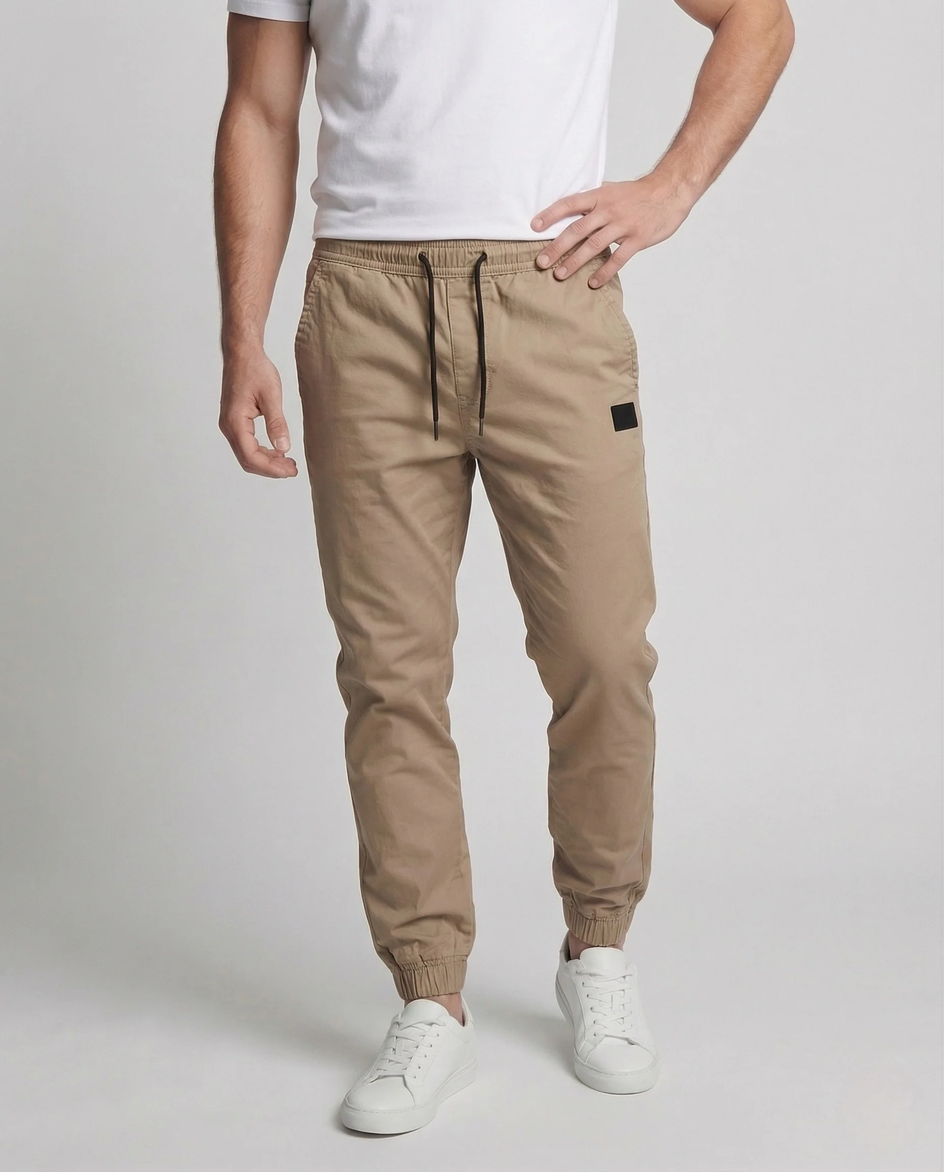 Herren Twill Jogginghose mit Tunnelzug & elastischem Saum - Image 2