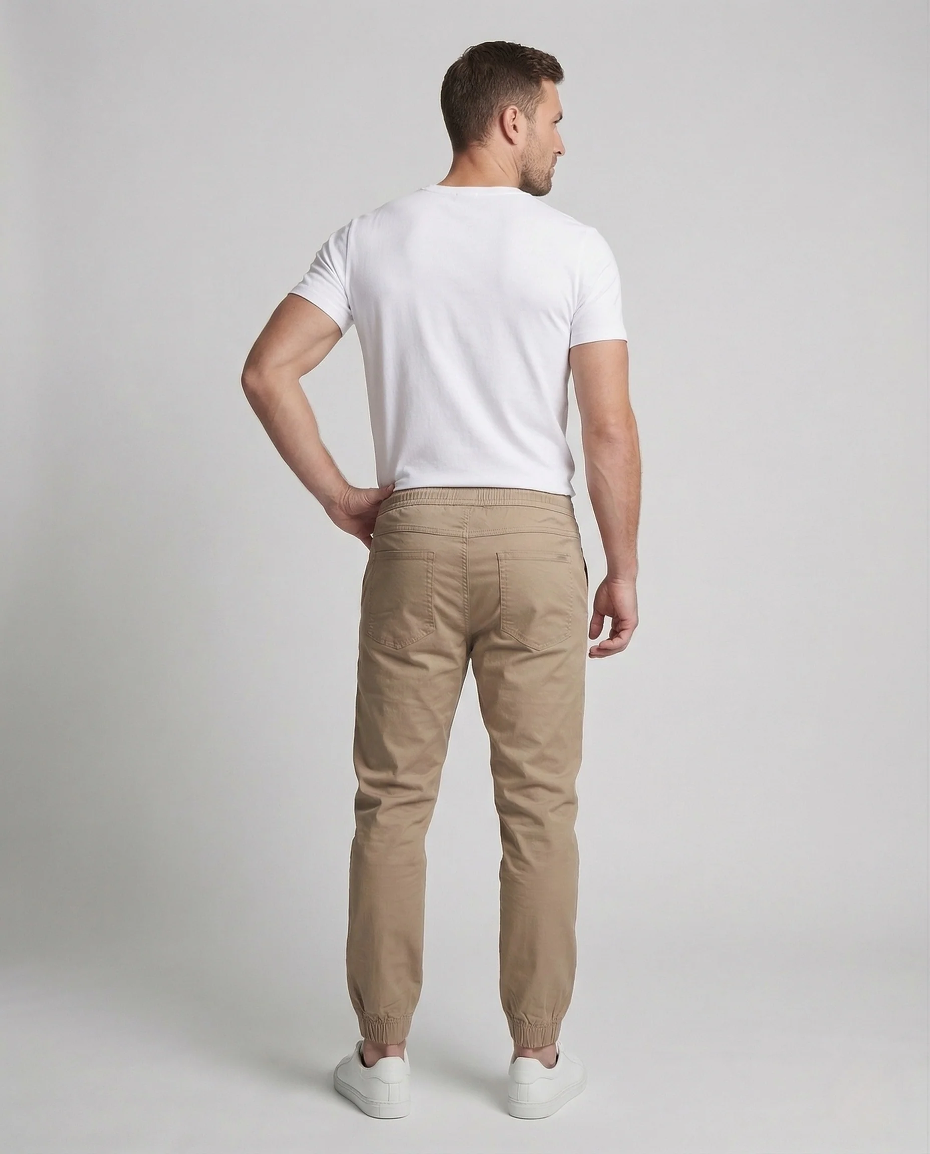 Herren Twill Jogginghose mit Tunnelzug & elastischem Saum - Image 4