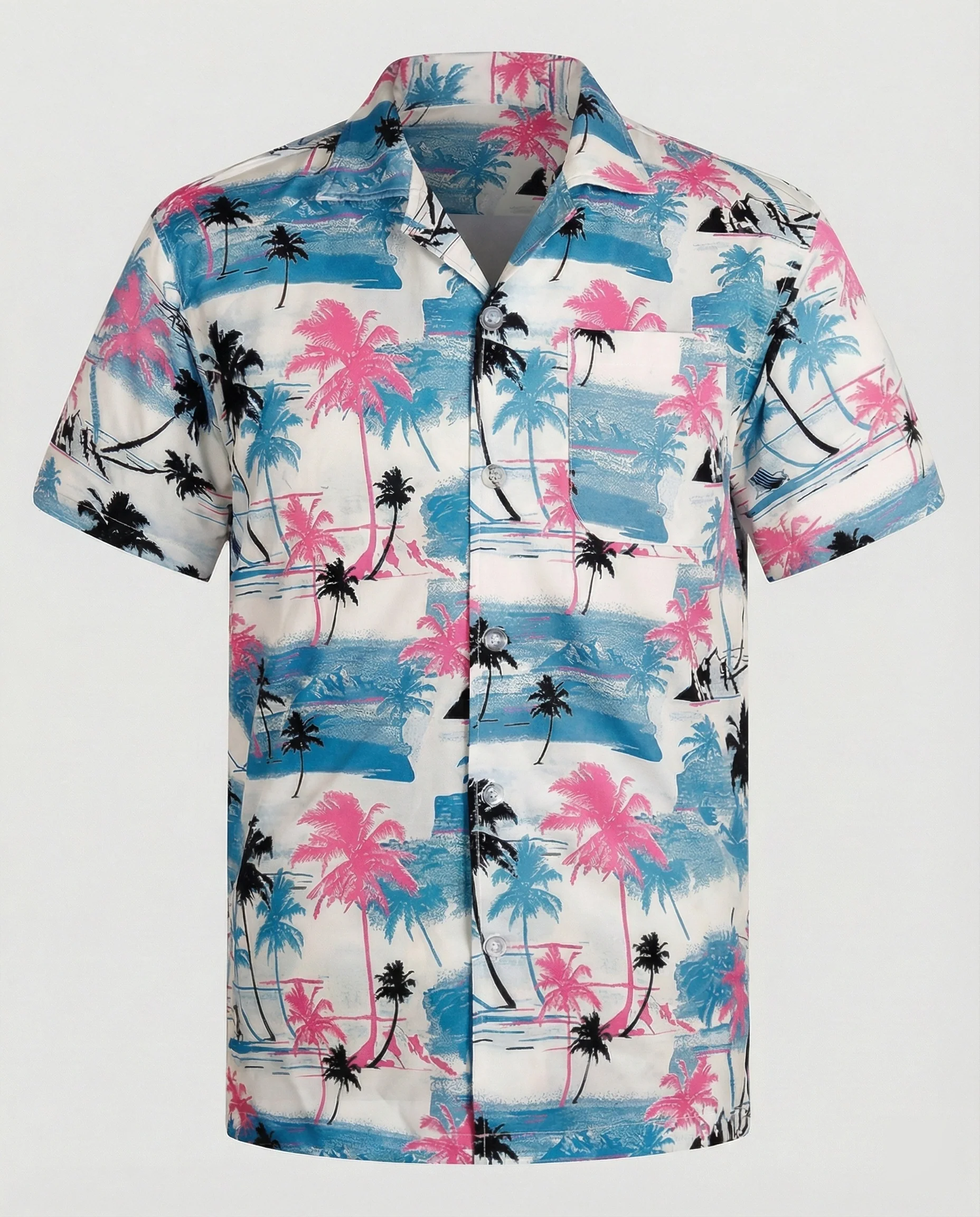 Kurzarm Hawaiihemd Herren Palmenprint - Image 11