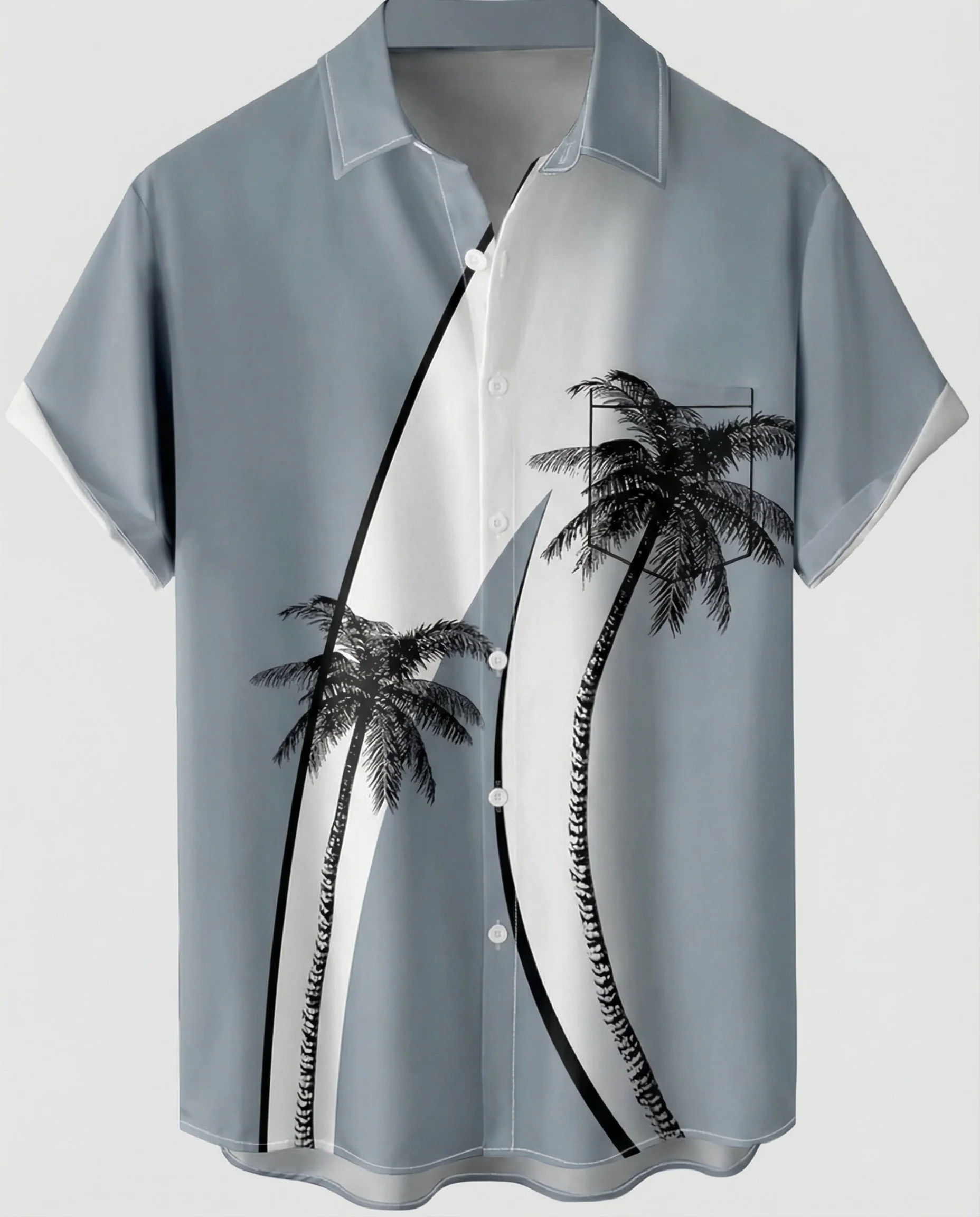 Kurzarm Hawaiihemd Herren Palmenprint - Image 16