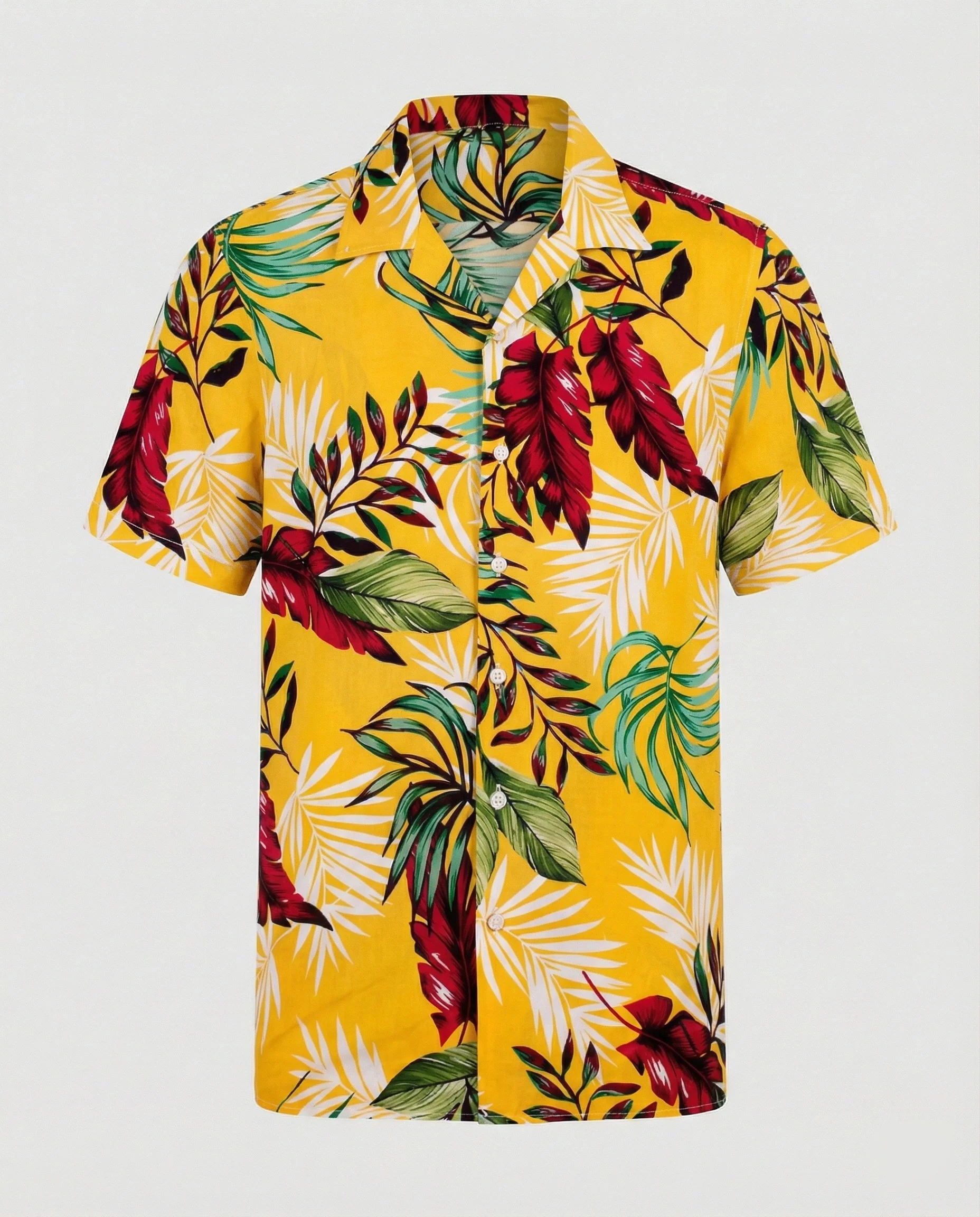 Kurzarm Hawaiihemd Herren Palmenprint - Image 19