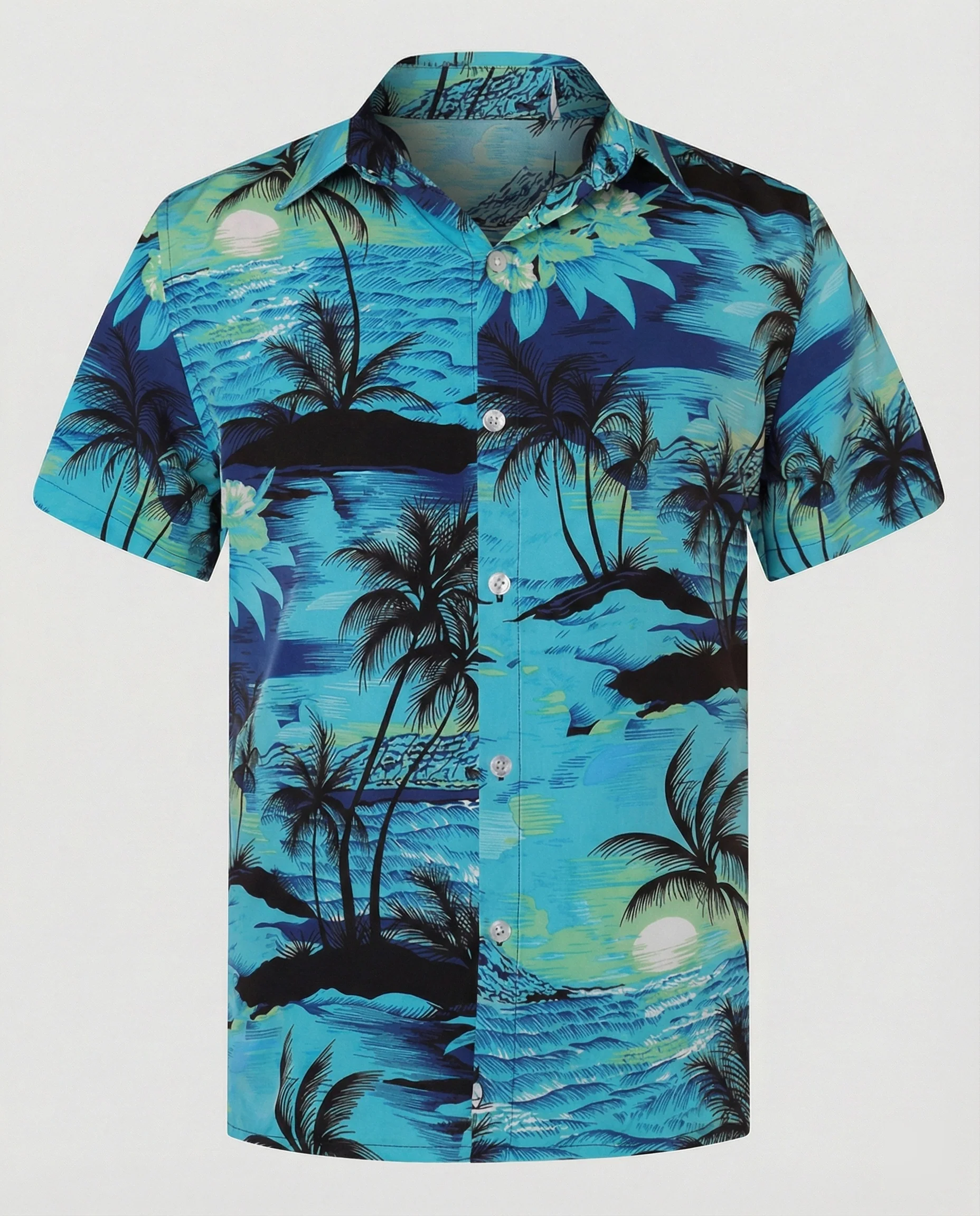 Kurzarm Hawaiihemd Herren Palmenprint - Image 2