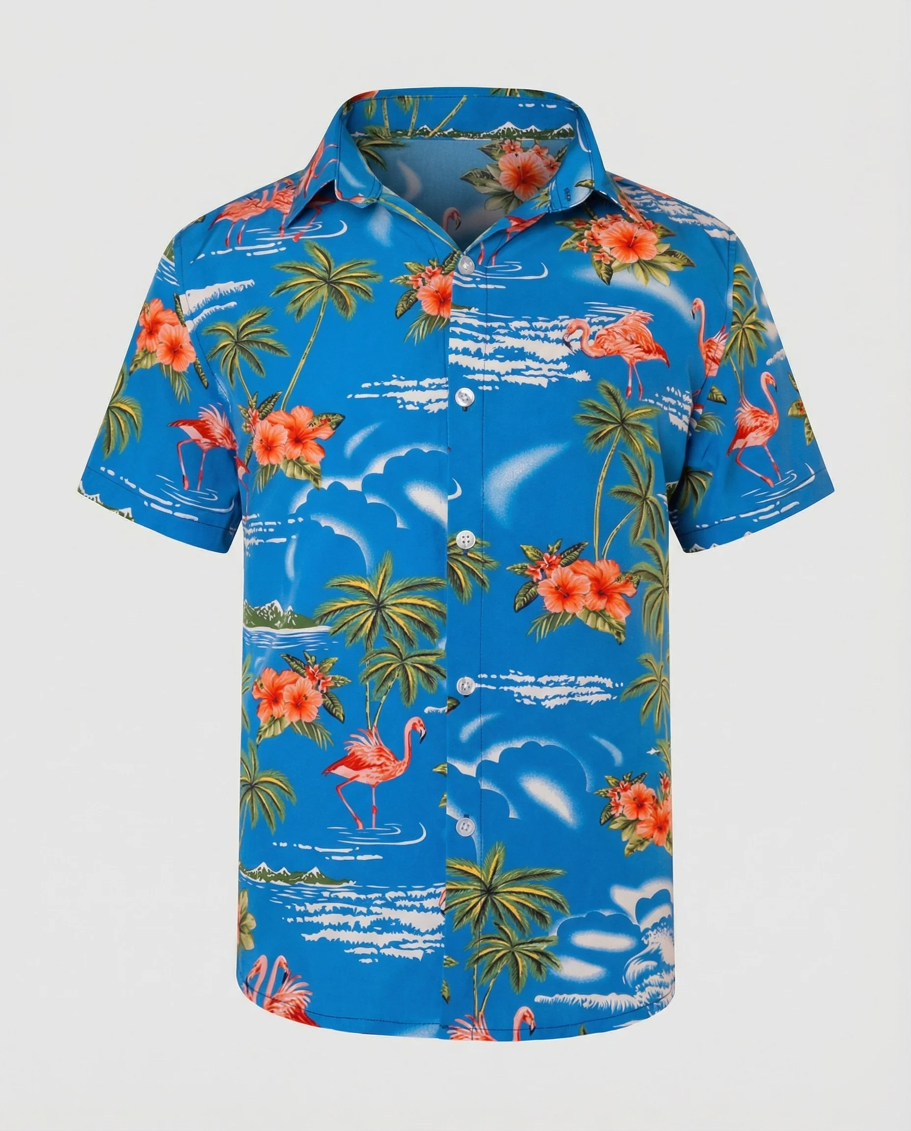 Kurzarm Hawaiihemd Herren Palmenprint - Image 24