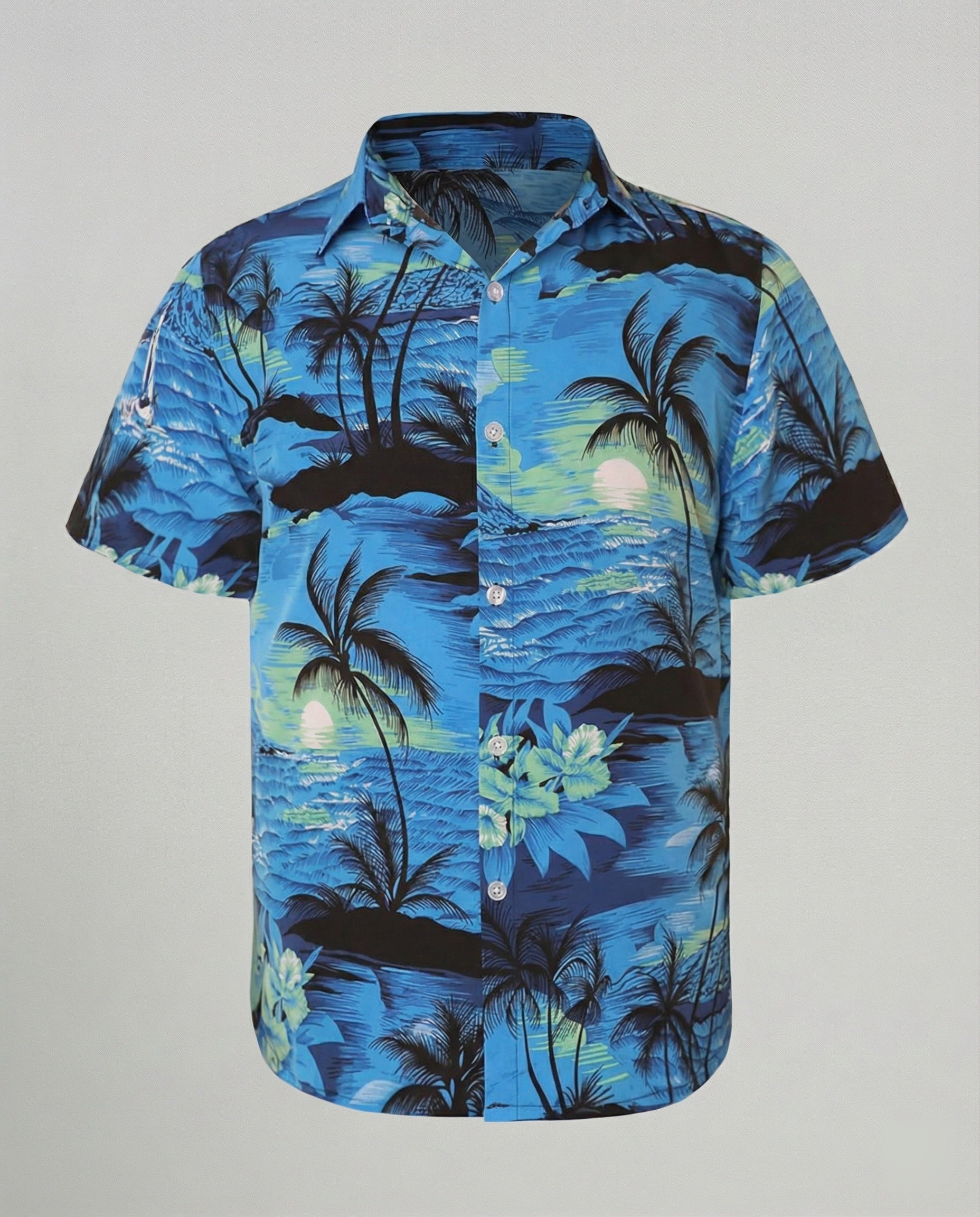 Kurzarm Hawaiihemd Herren Palmenprint - Image 34