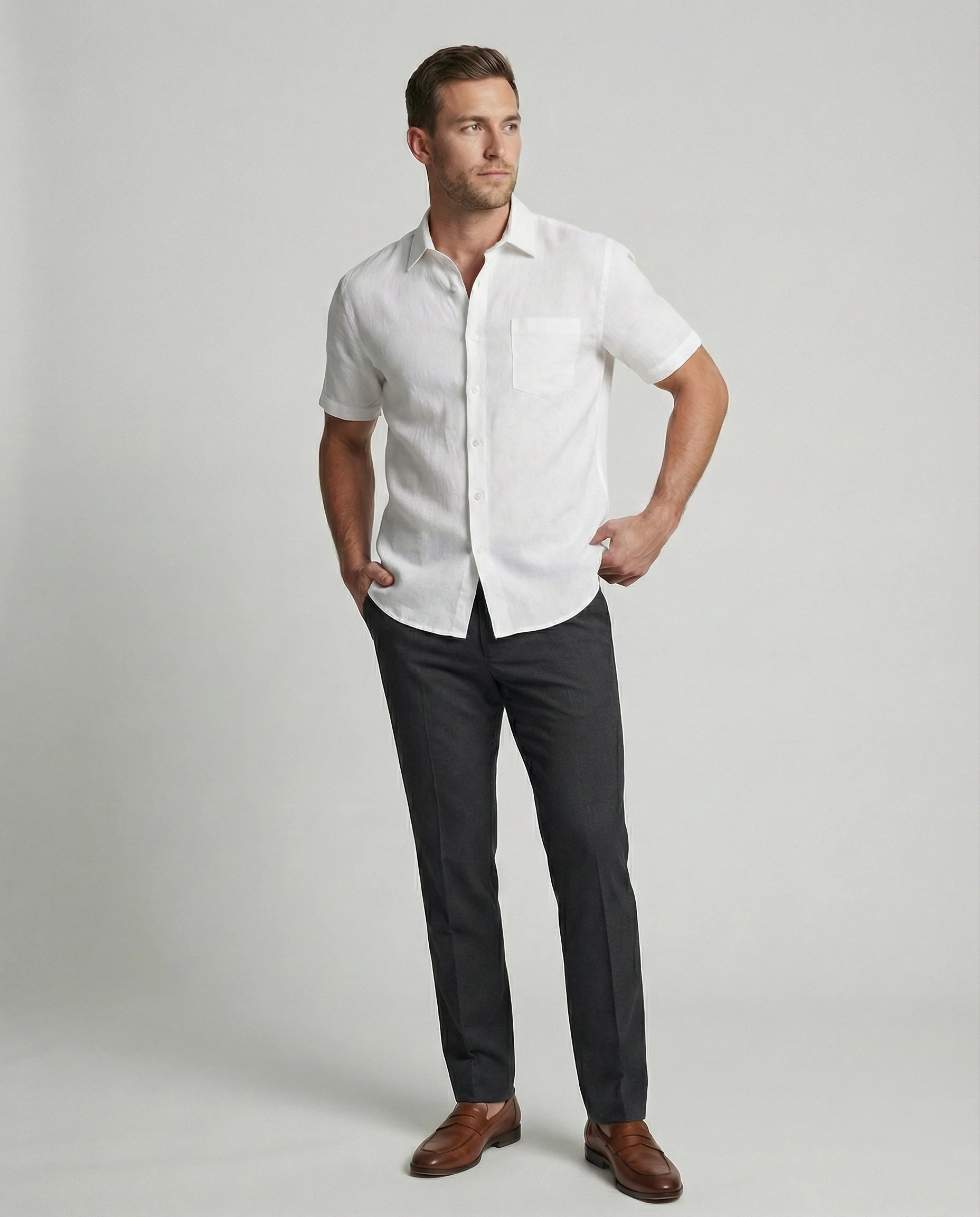 Kurzarm Hawaiihemd Herren Palmenprint - Image 39