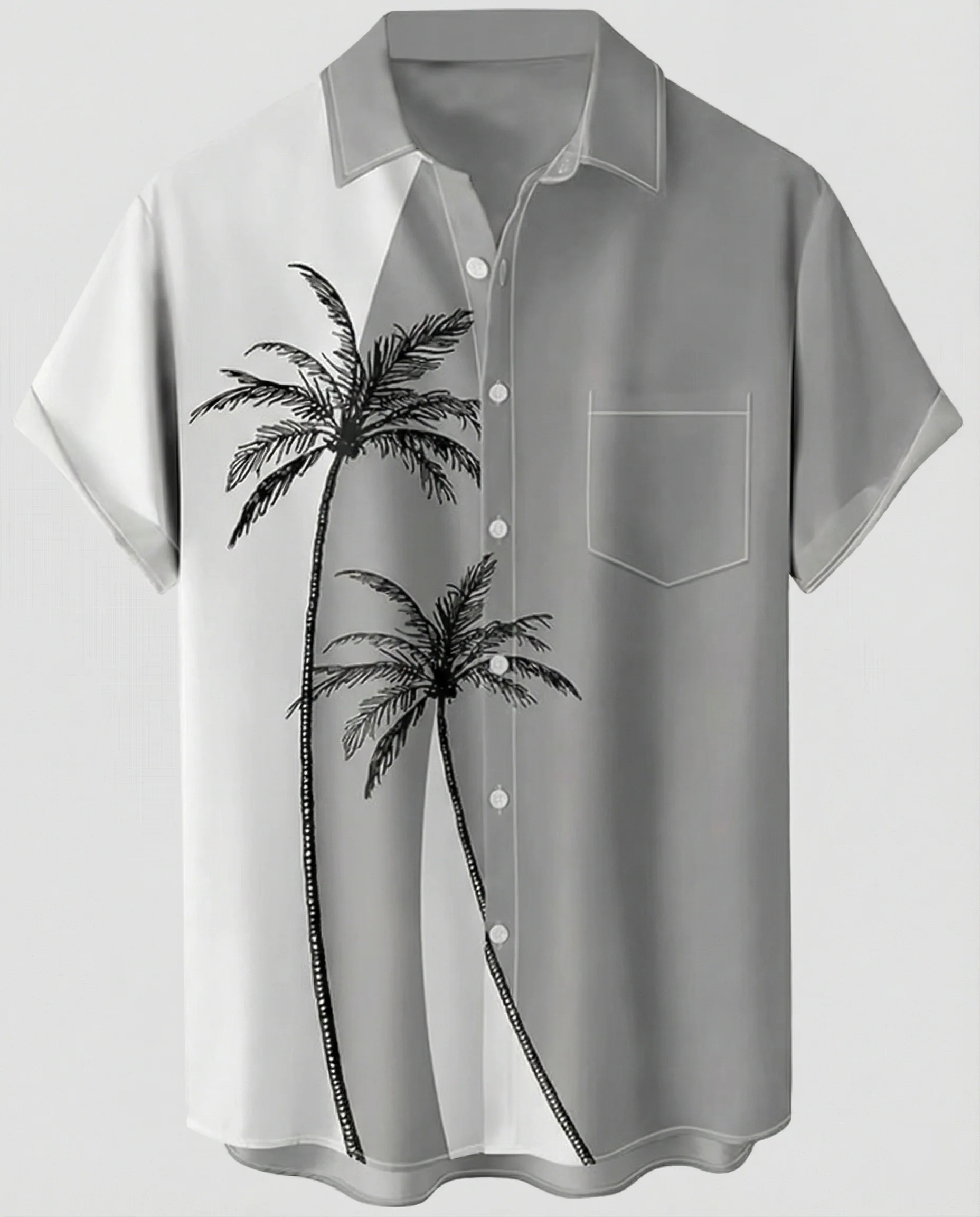 Kurzarm Hawaiihemd Herren Palmenprint - Image 44