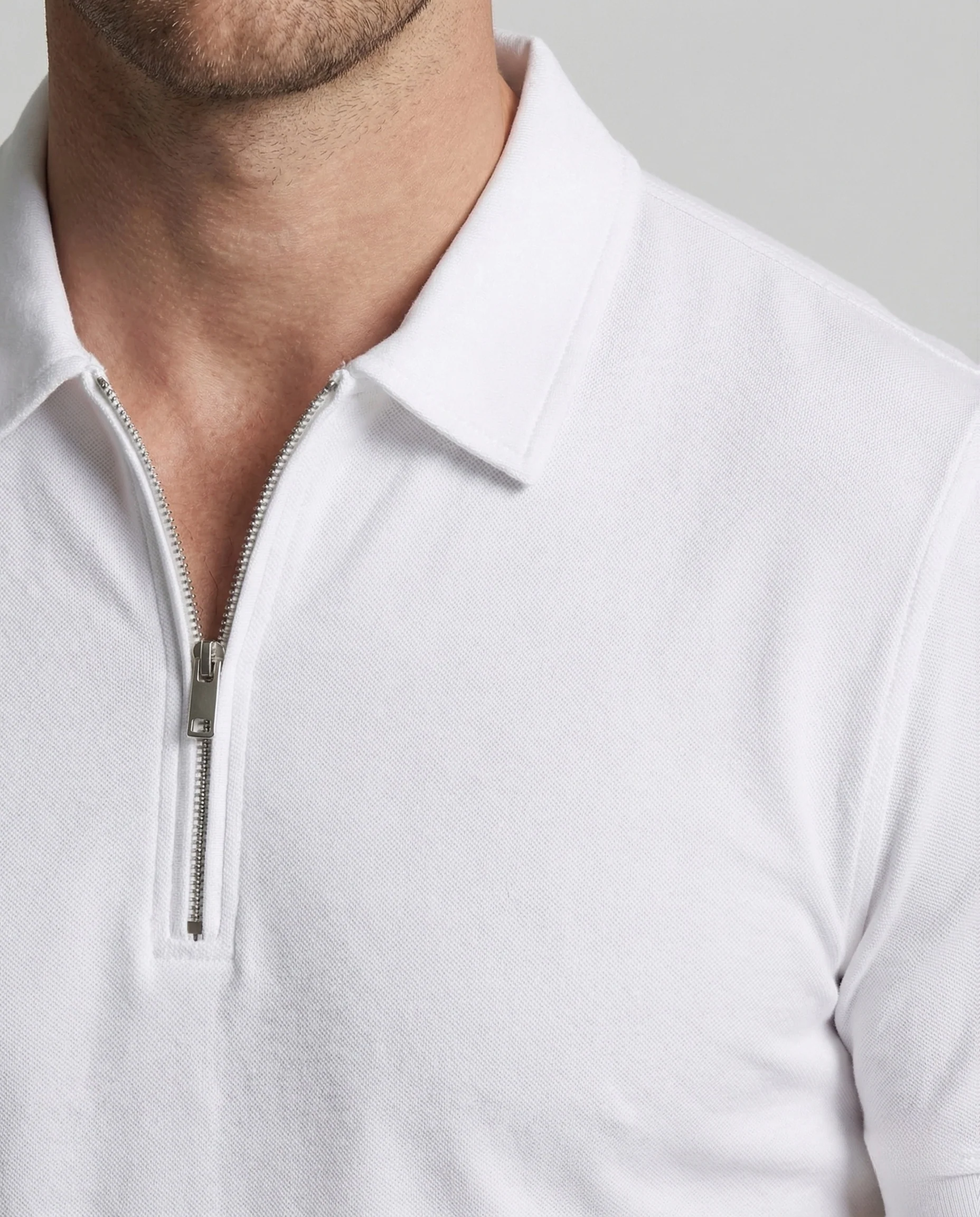 Herren Polo Kurzarm Reißverschluss Slim - Image 3