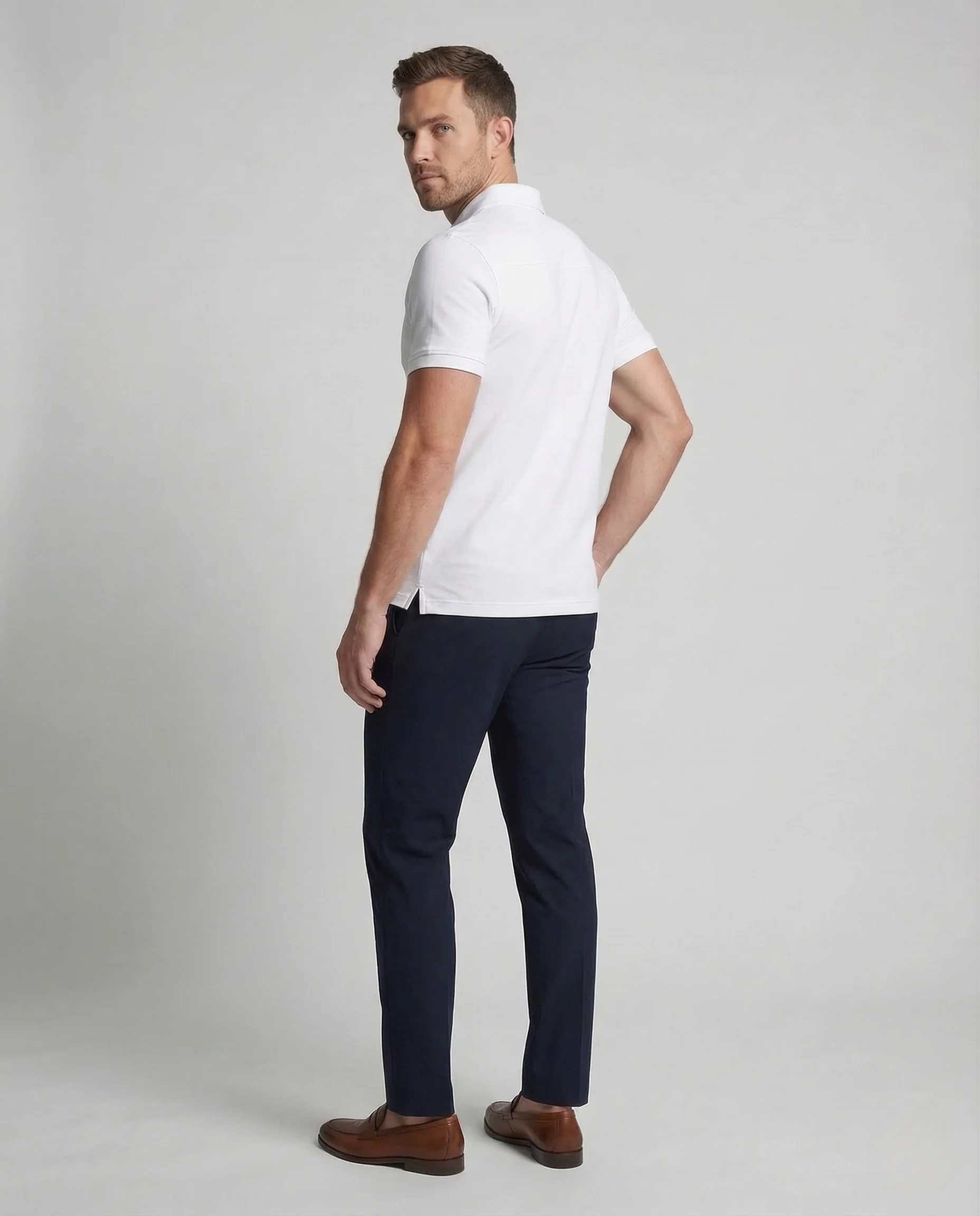 Herren Polo Kurzarm Reißverschluss Slim - Image 4