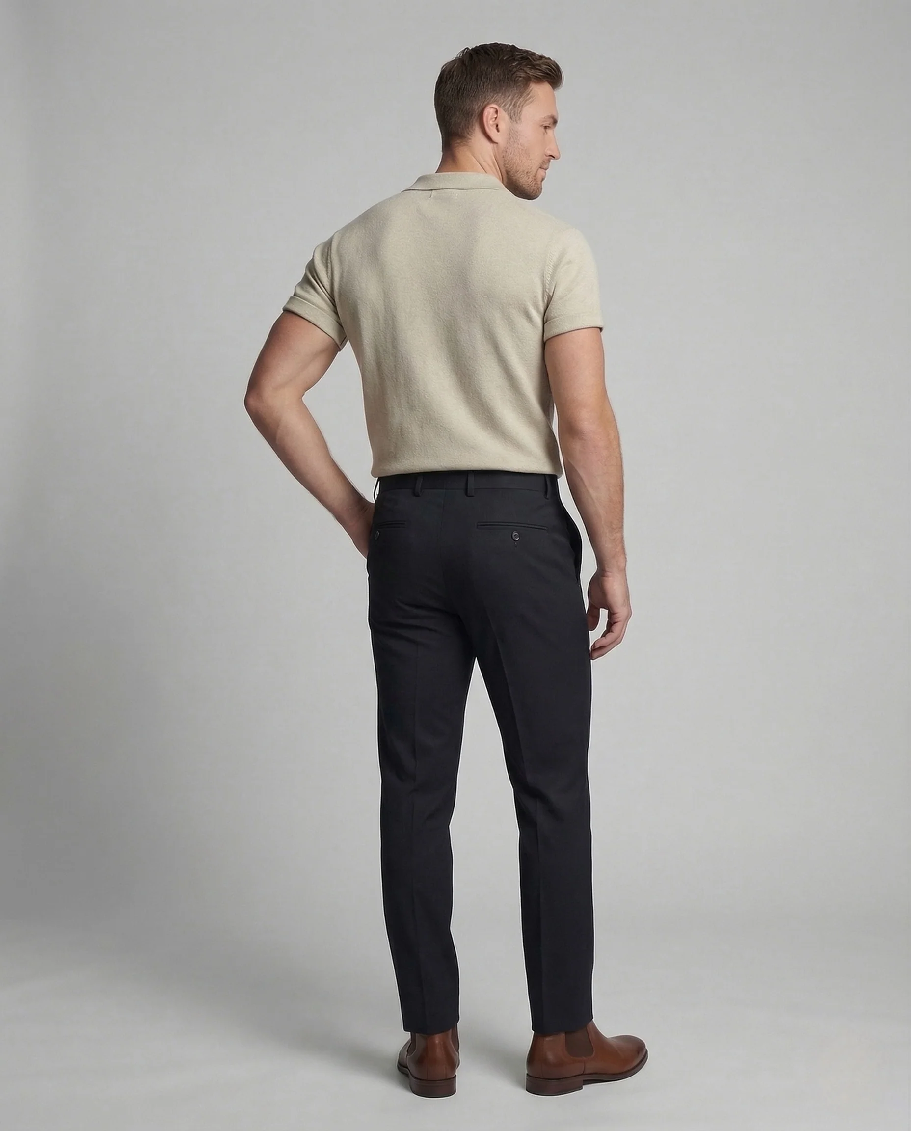 Herren Feinstrick Poloshirt Kurzarm Kentkragen - Image 4