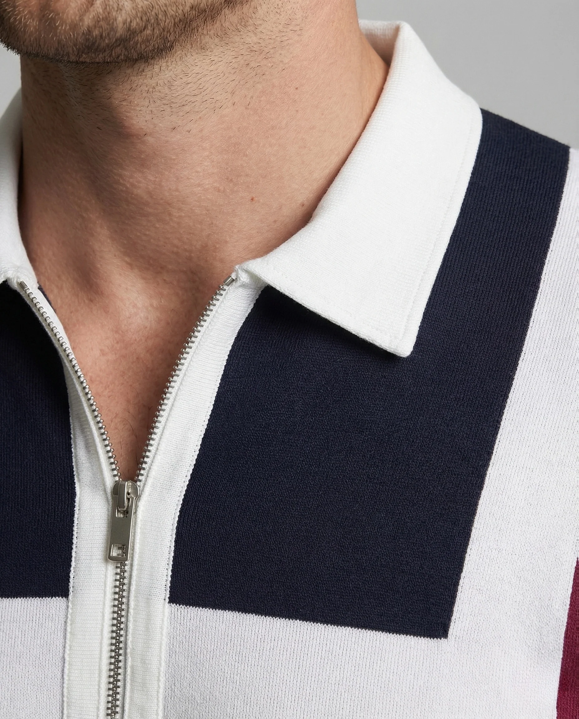 Herren Poloshirt Reißverschluss Logo - Image 3