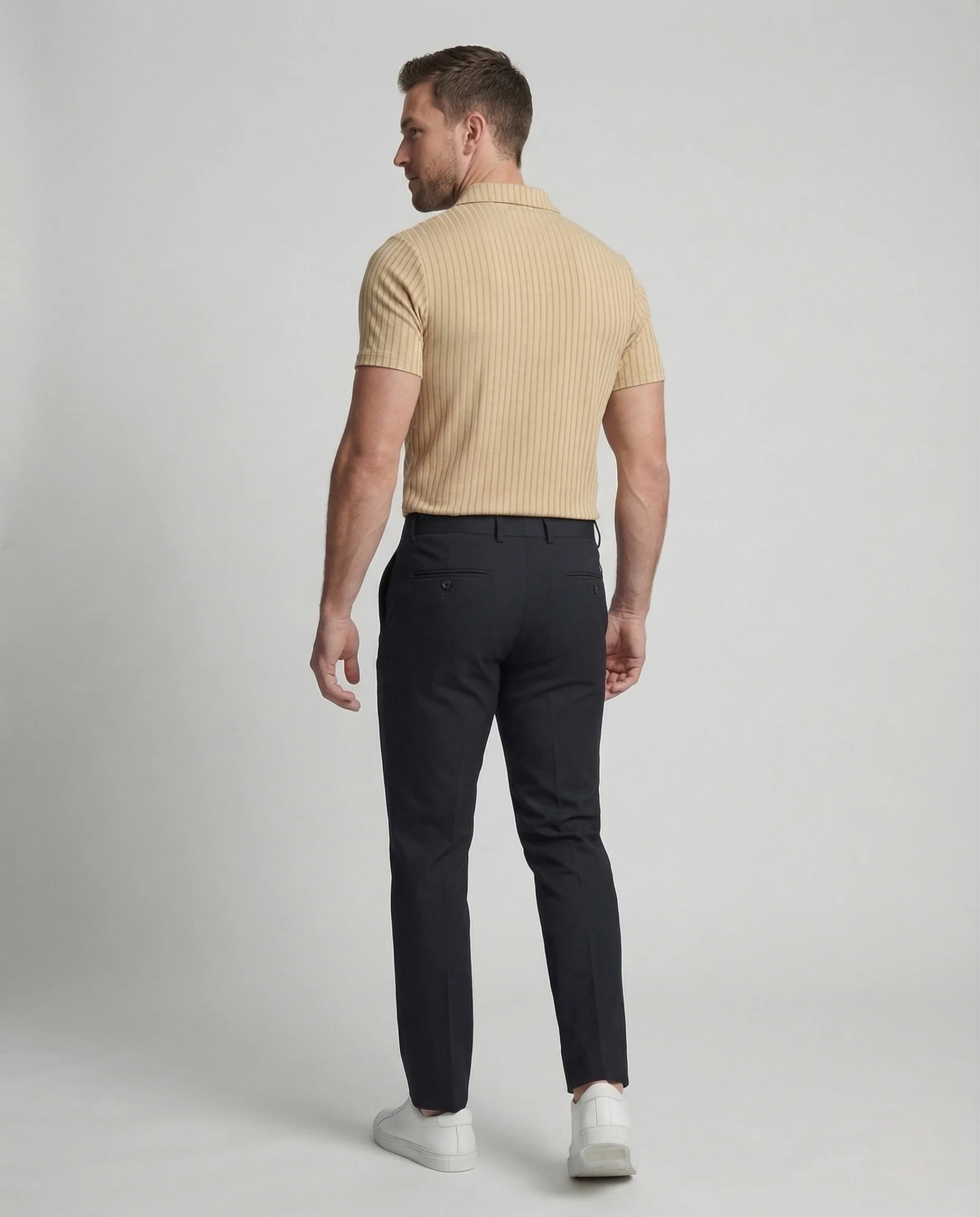 Herren Poloshirt Stehkragen Reißverschluss - Image 4