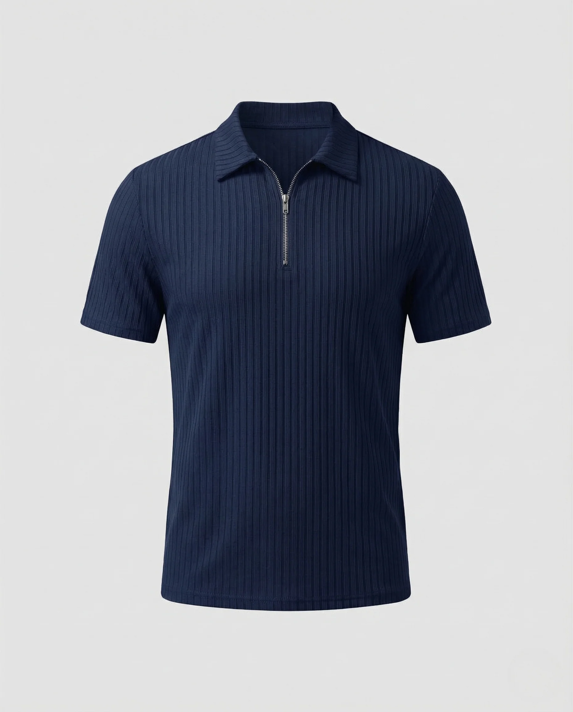 Herren Poloshirt Stehkragen Reißverschluss - Image 5