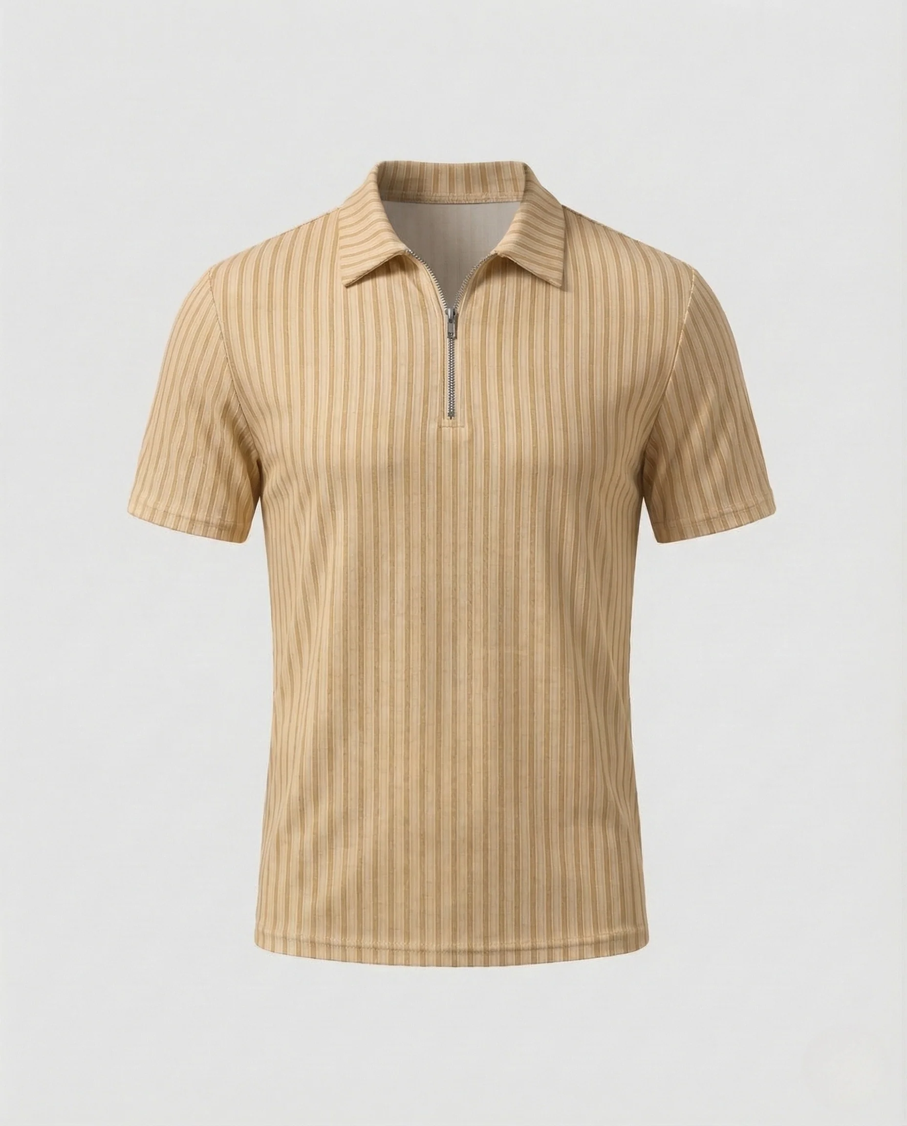 Herren Poloshirt Stehkragen Reißverschluss - Image 7