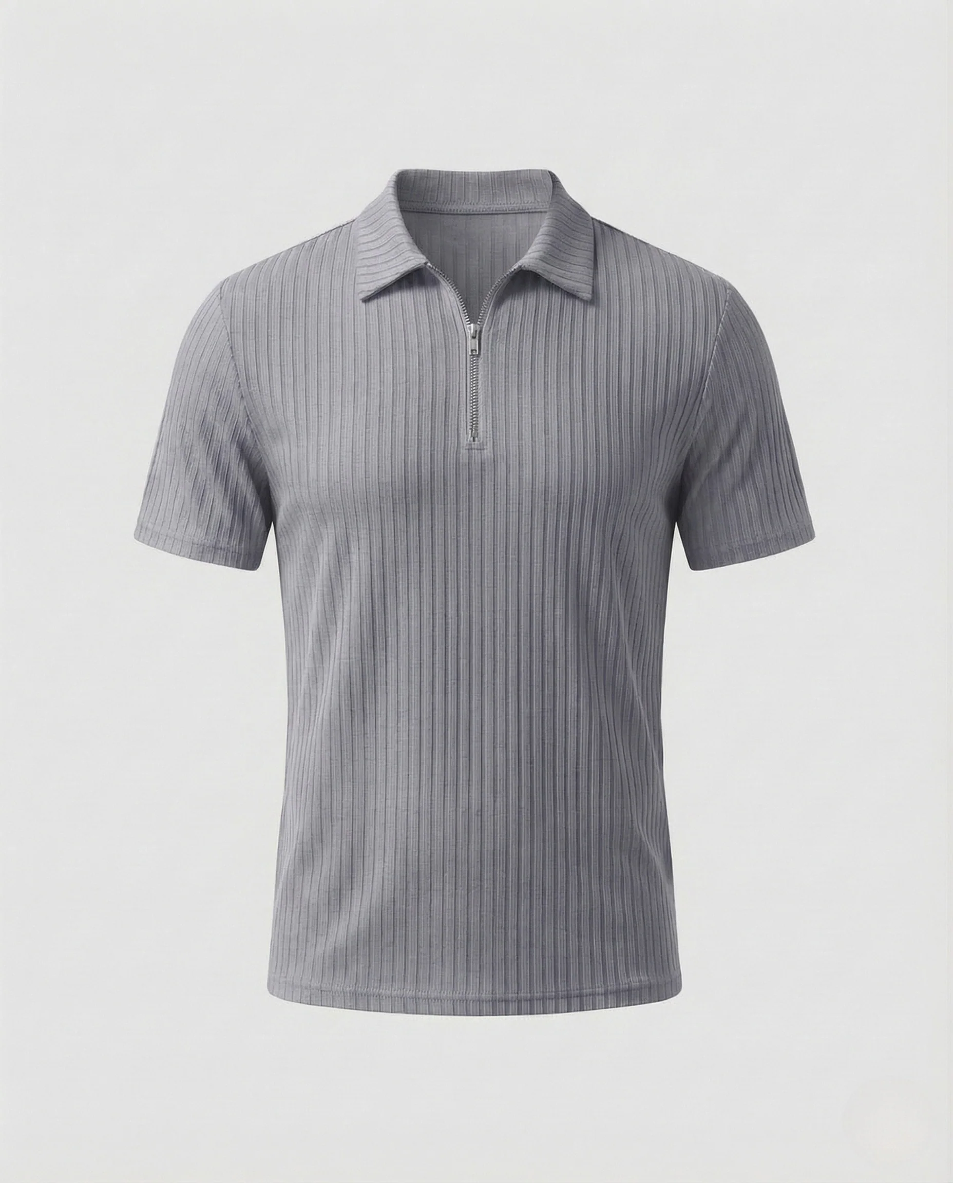 Herren Poloshirt Stehkragen Reißverschluss - Image 8