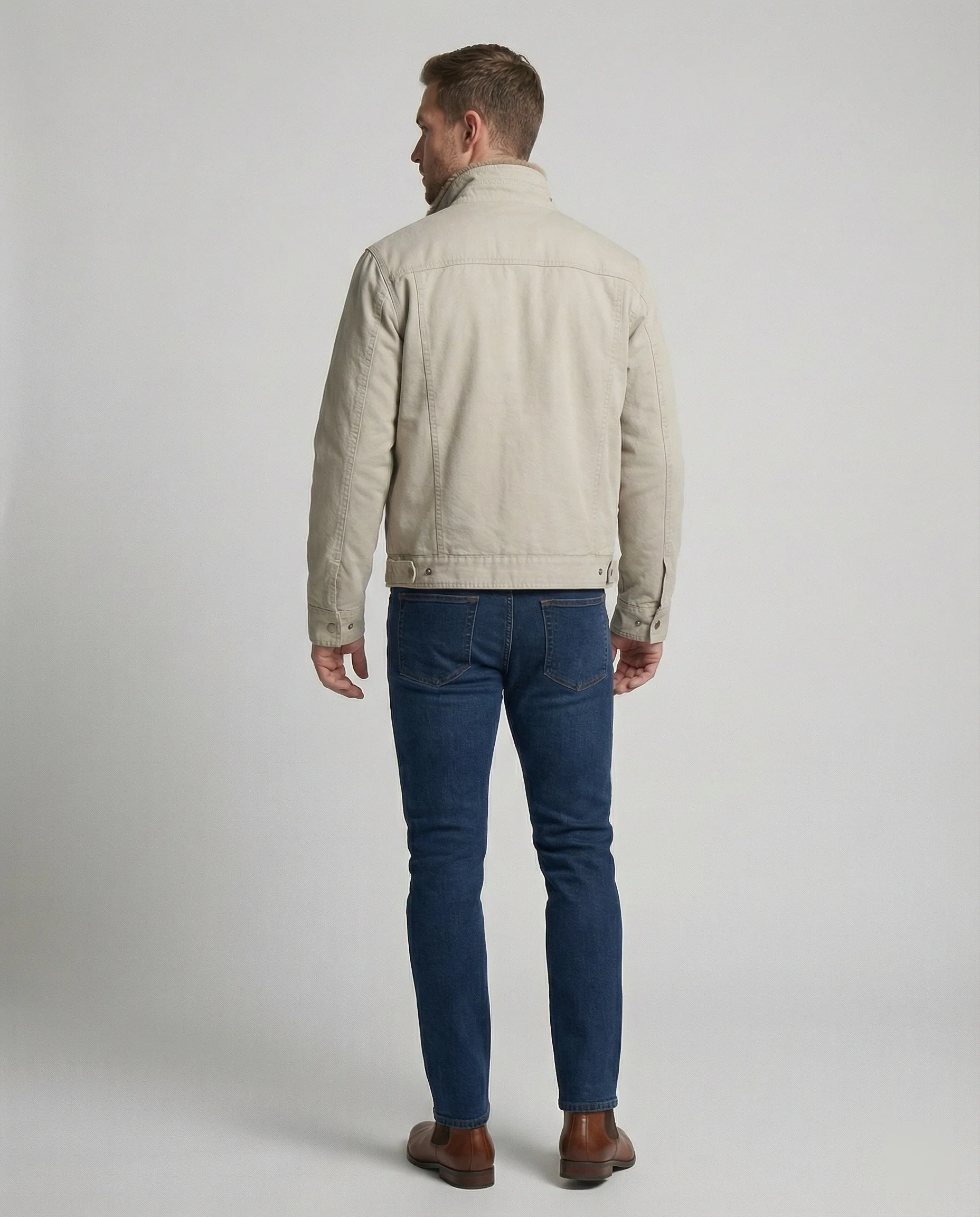 Herren Canvasjacke mit Teddykragen - Image 4