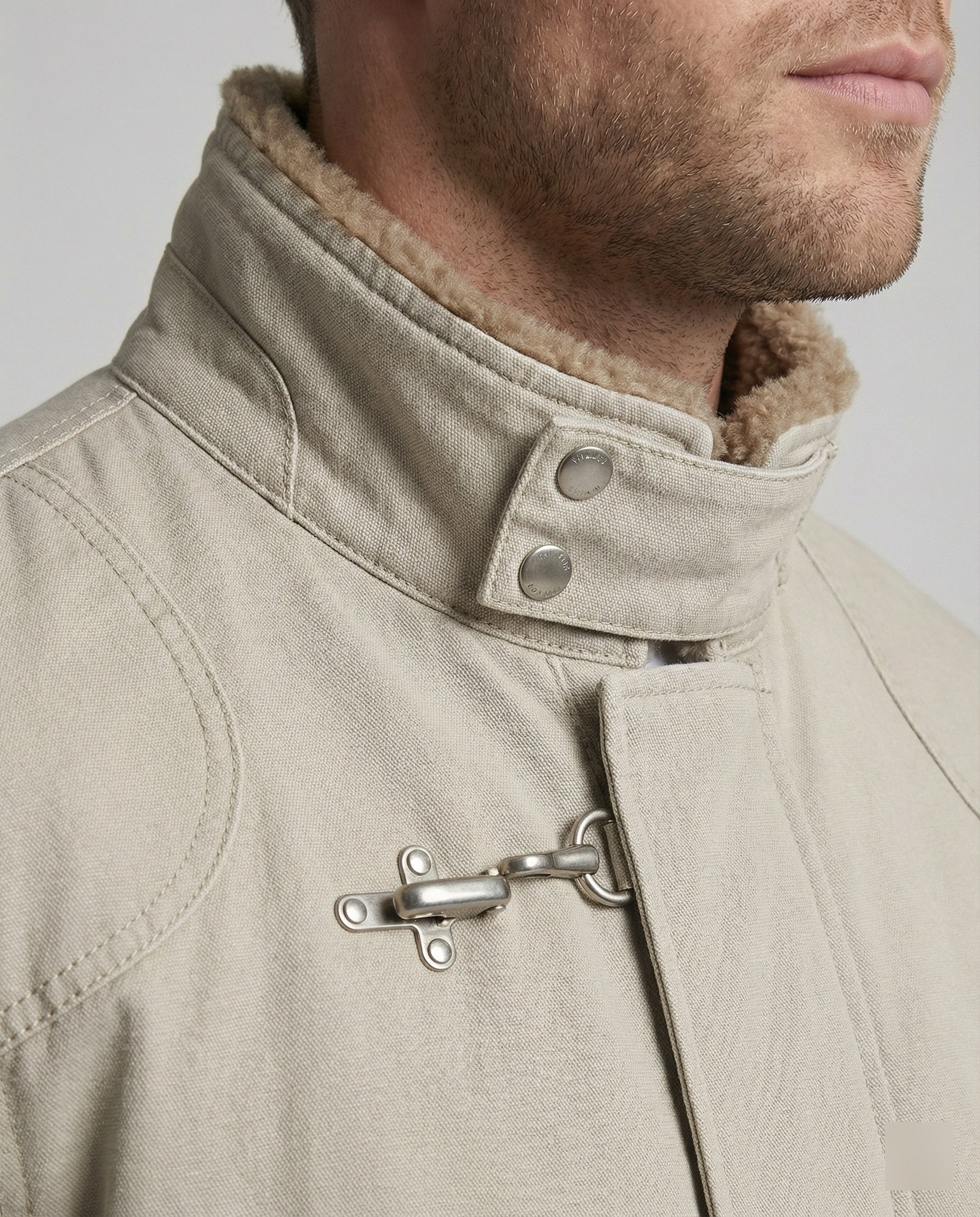 Herren Canvasjacke mit Teddykragen - Image 5