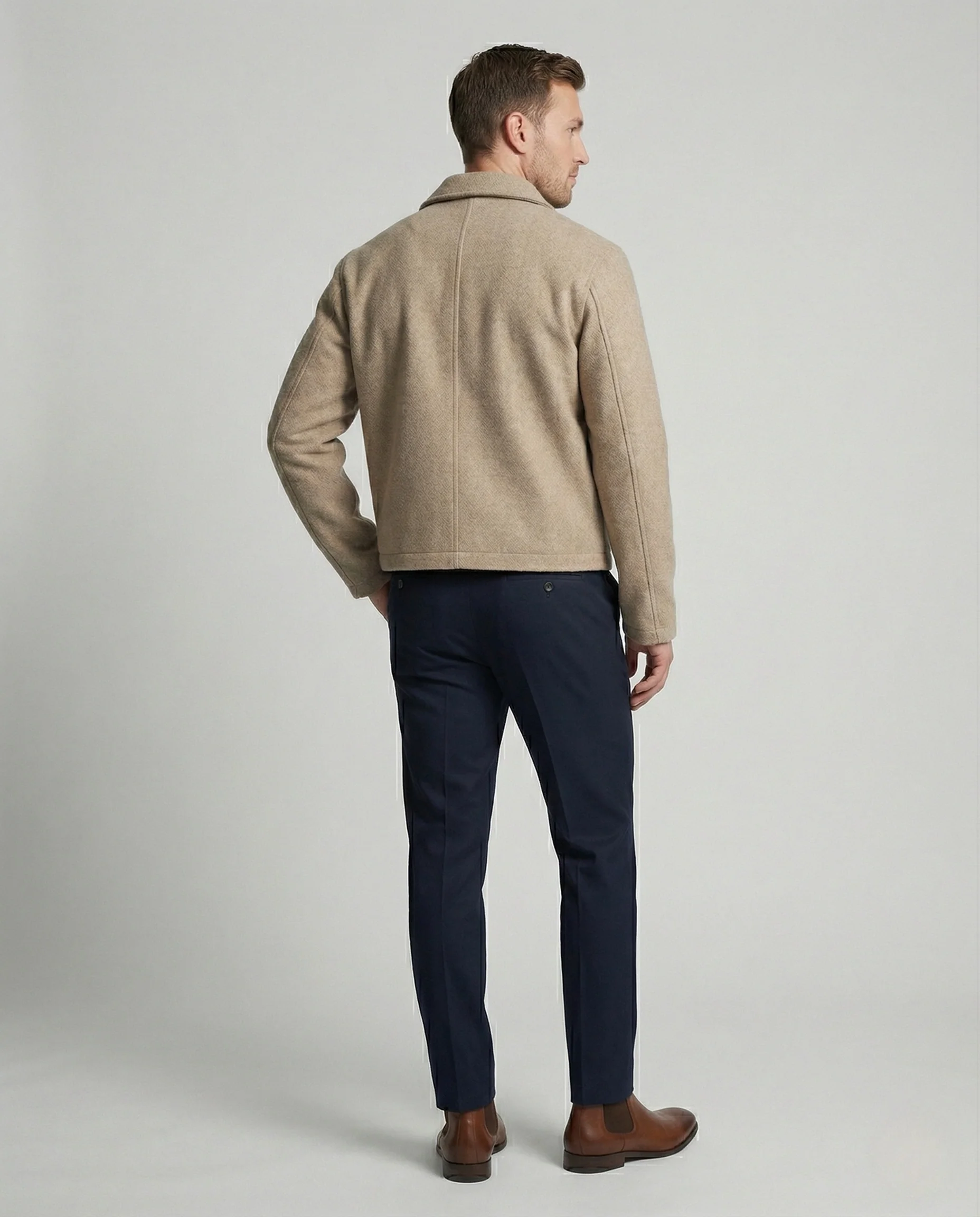 Wollmixjacke Kurz Mit Hemdkragen Herren - Image 3