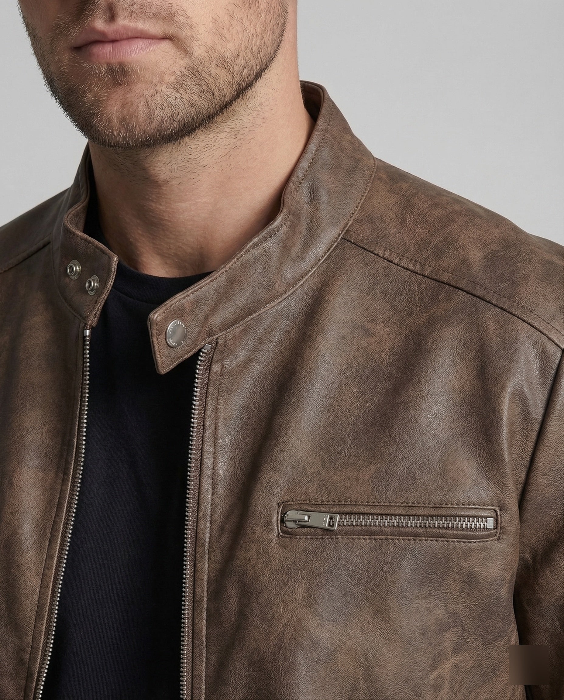 Herren Lederoptik Kurzjacke - Image 2