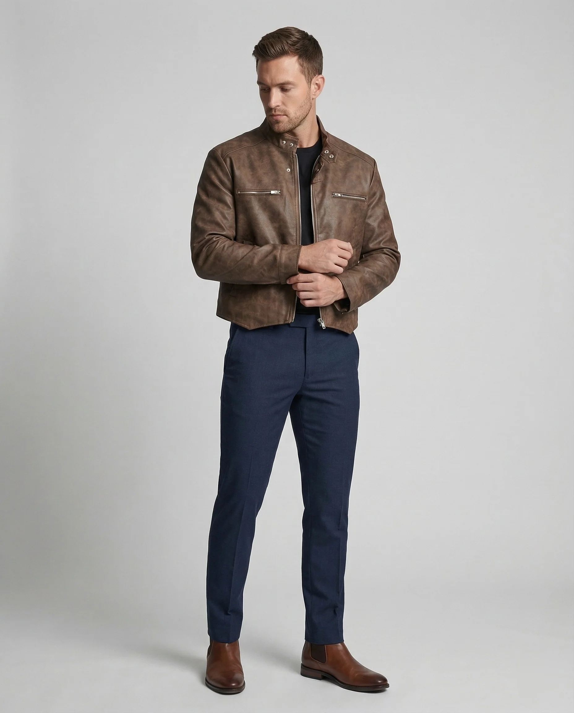 Herren Lederoptik Kurzjacke - Image 3