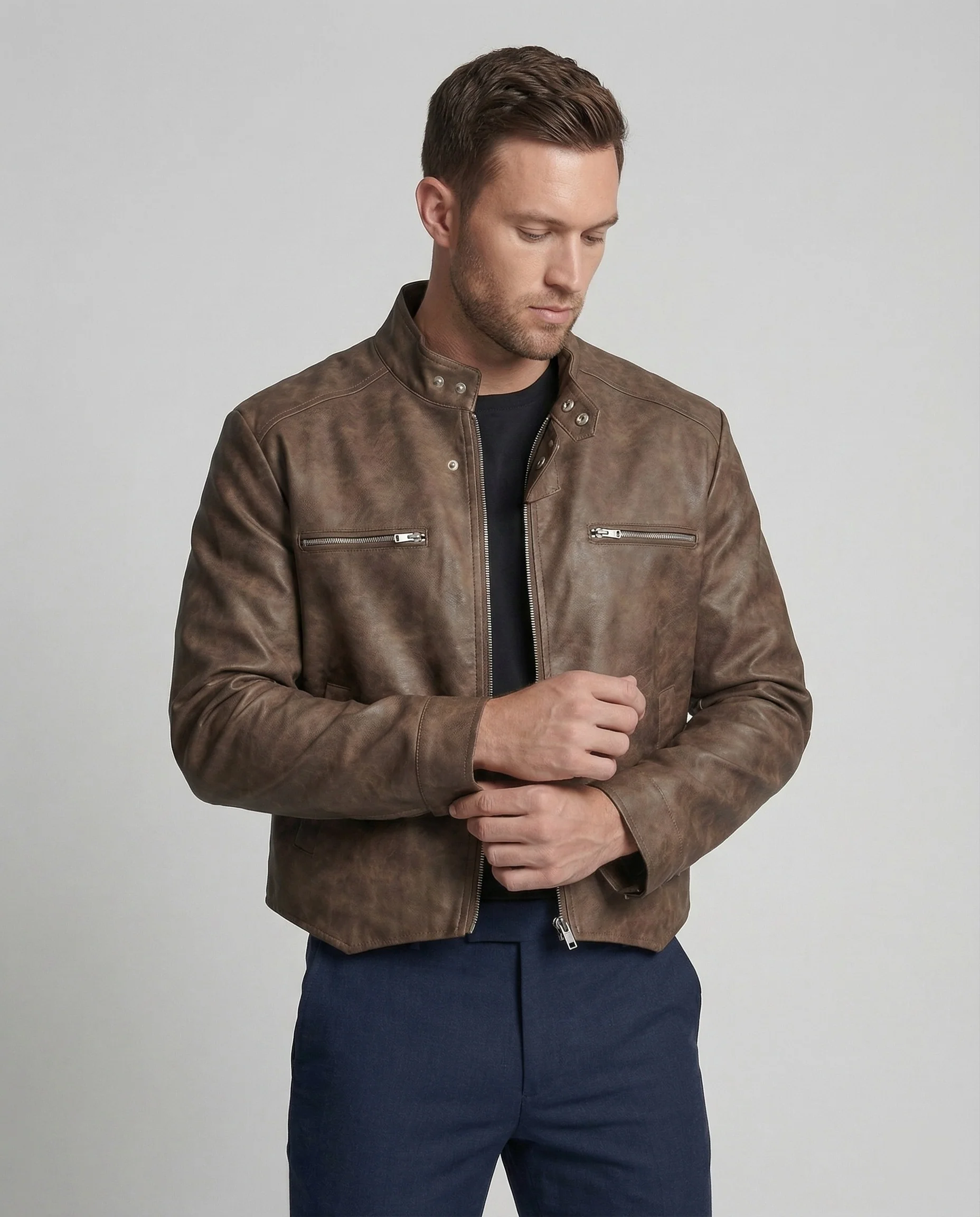 Herren Lederoptik Kurzjacke - Image 4