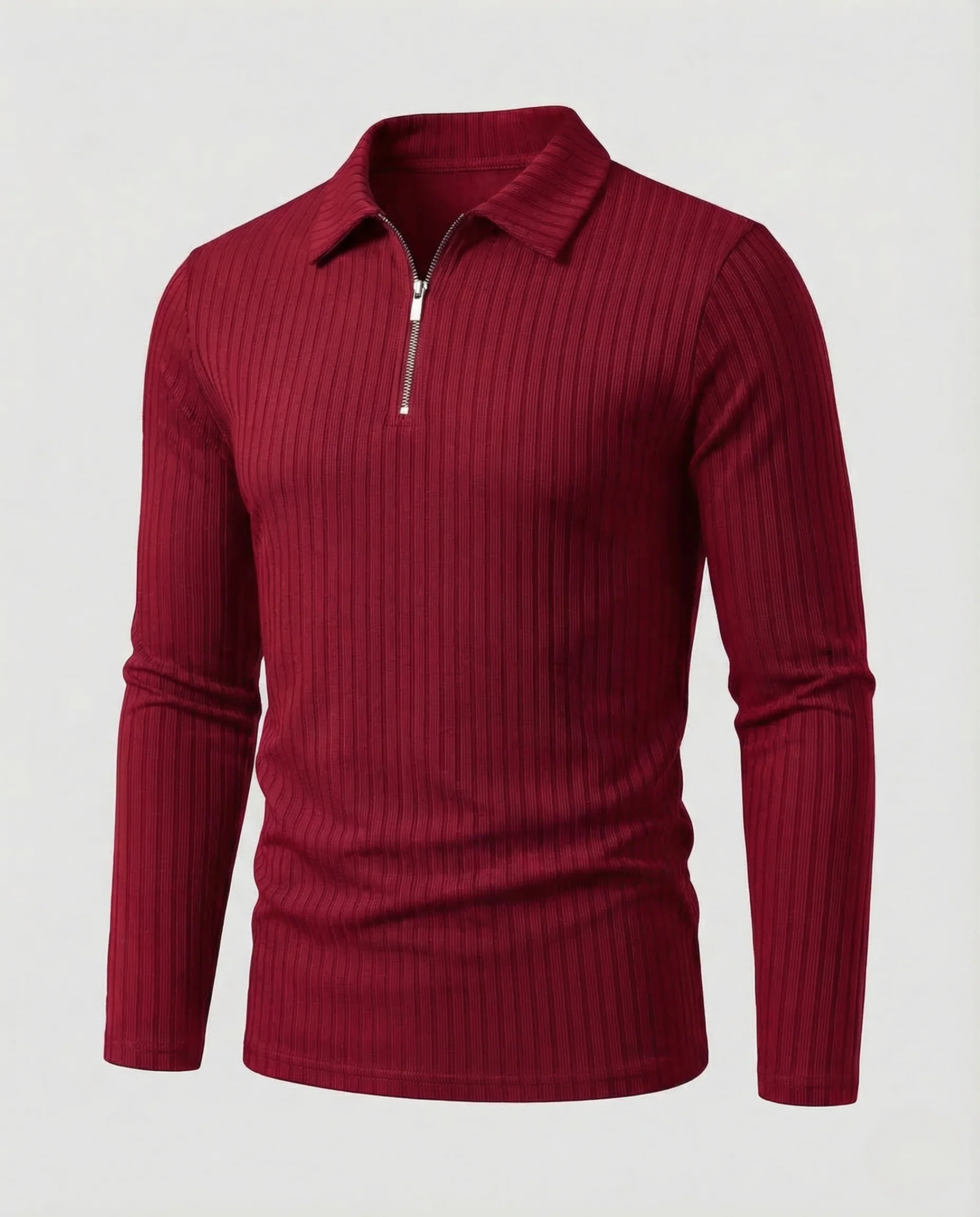 Herren Poloshirt Langarm Reißverschluss - Image 10