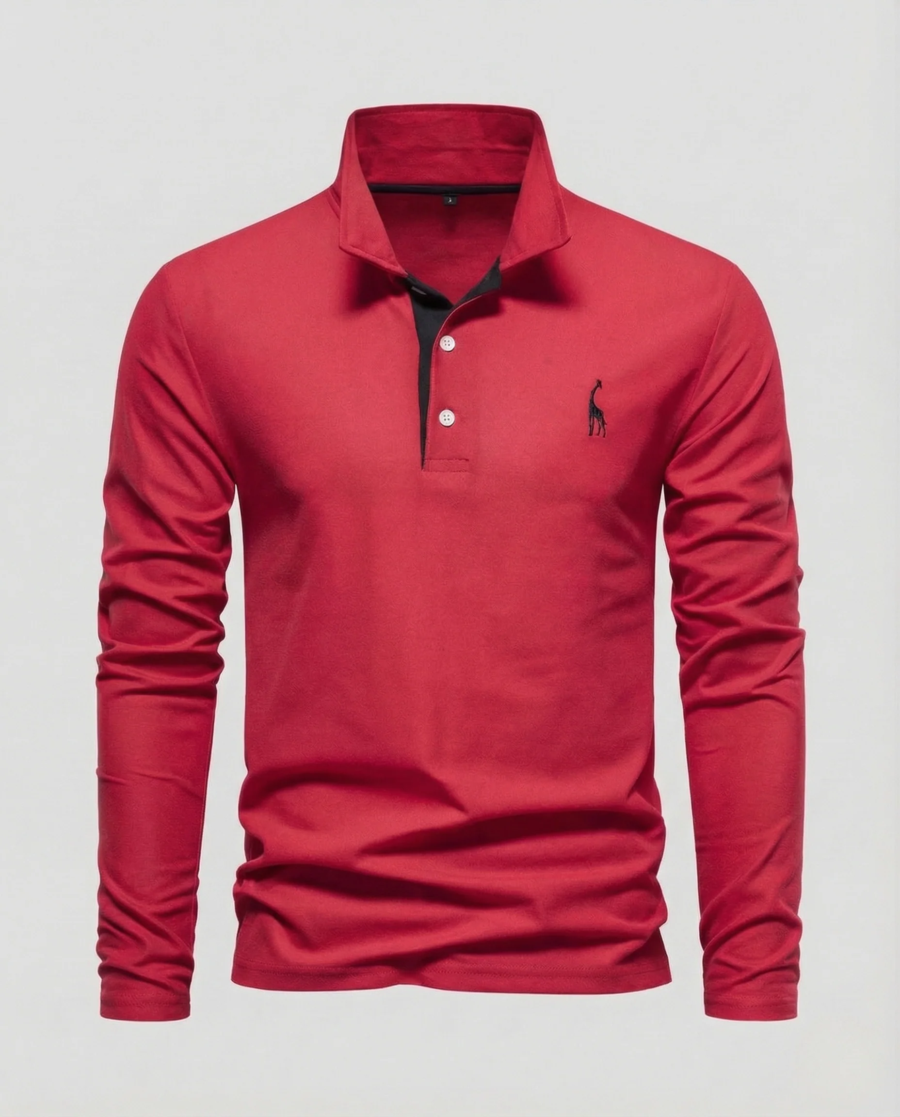 Herren Langarm Polo Baumwollpiqué Kentkragen Logo - Image 9