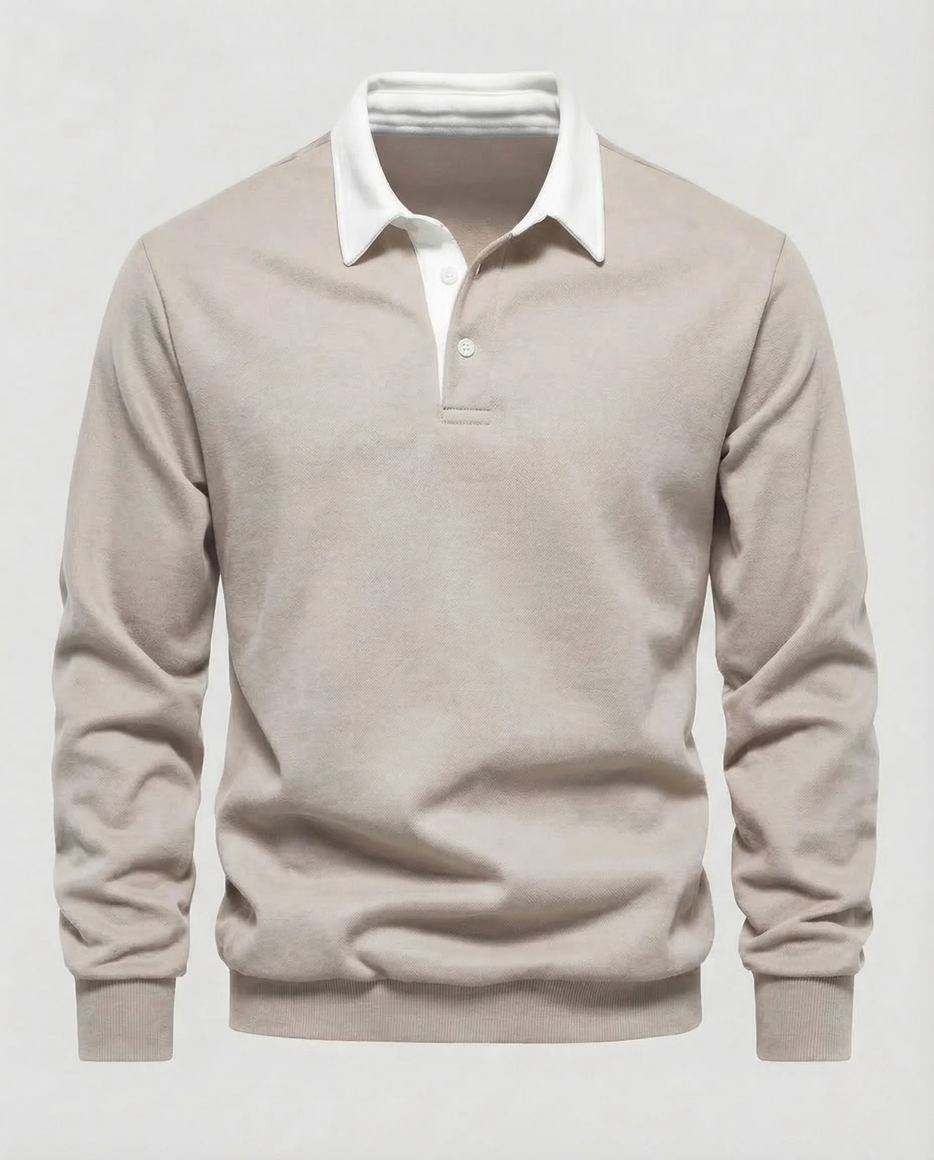 Herren Poloshirt Langarm Kontrastkragen - Image 12