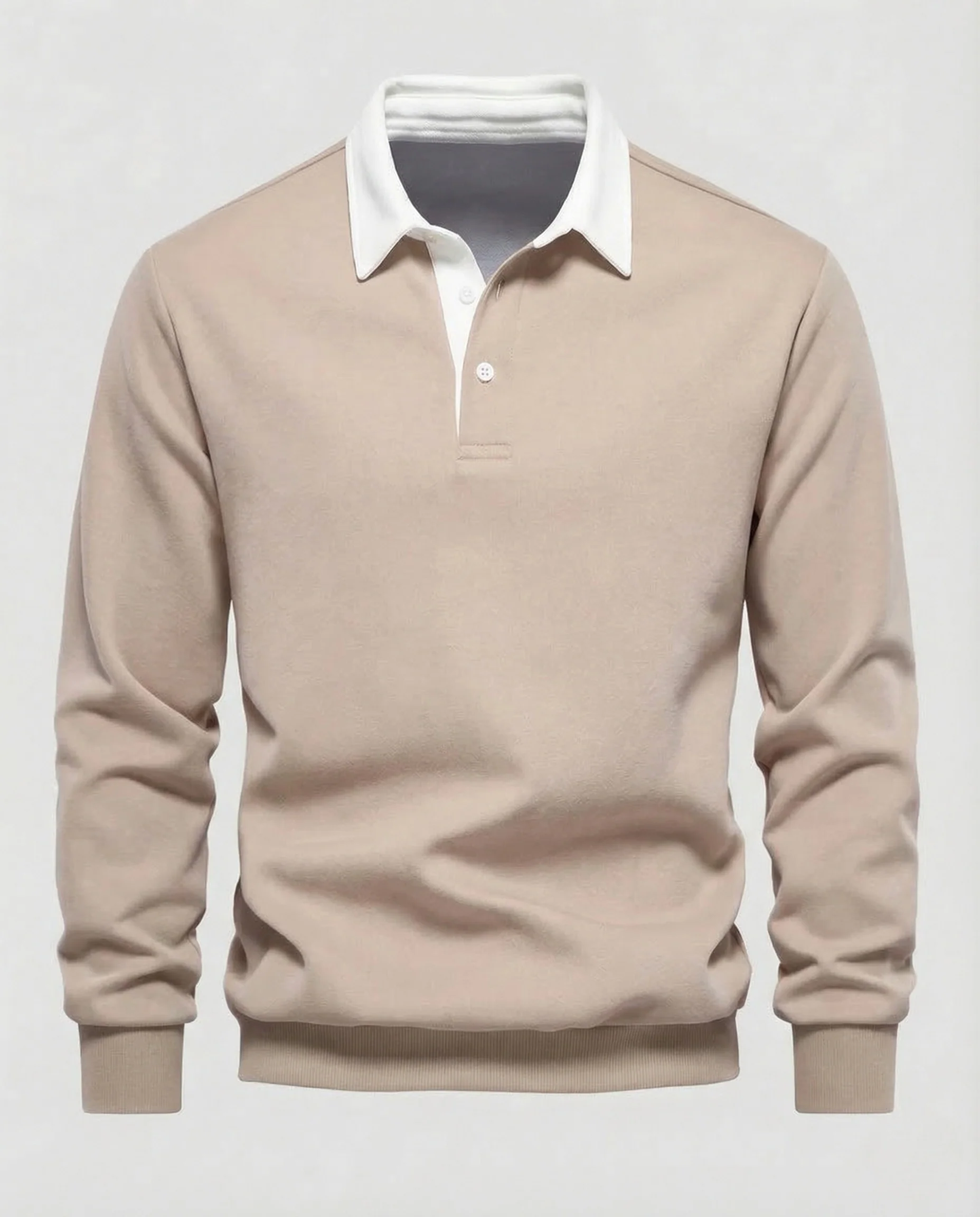 Herren Poloshirt Langarm Kontrastkragen - Image 7