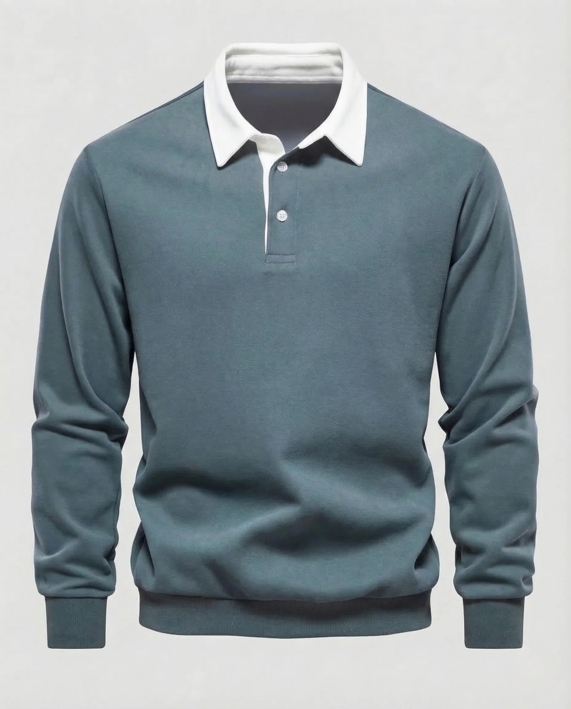 Herren Poloshirt Langarm Kontrastkragen - Image 9