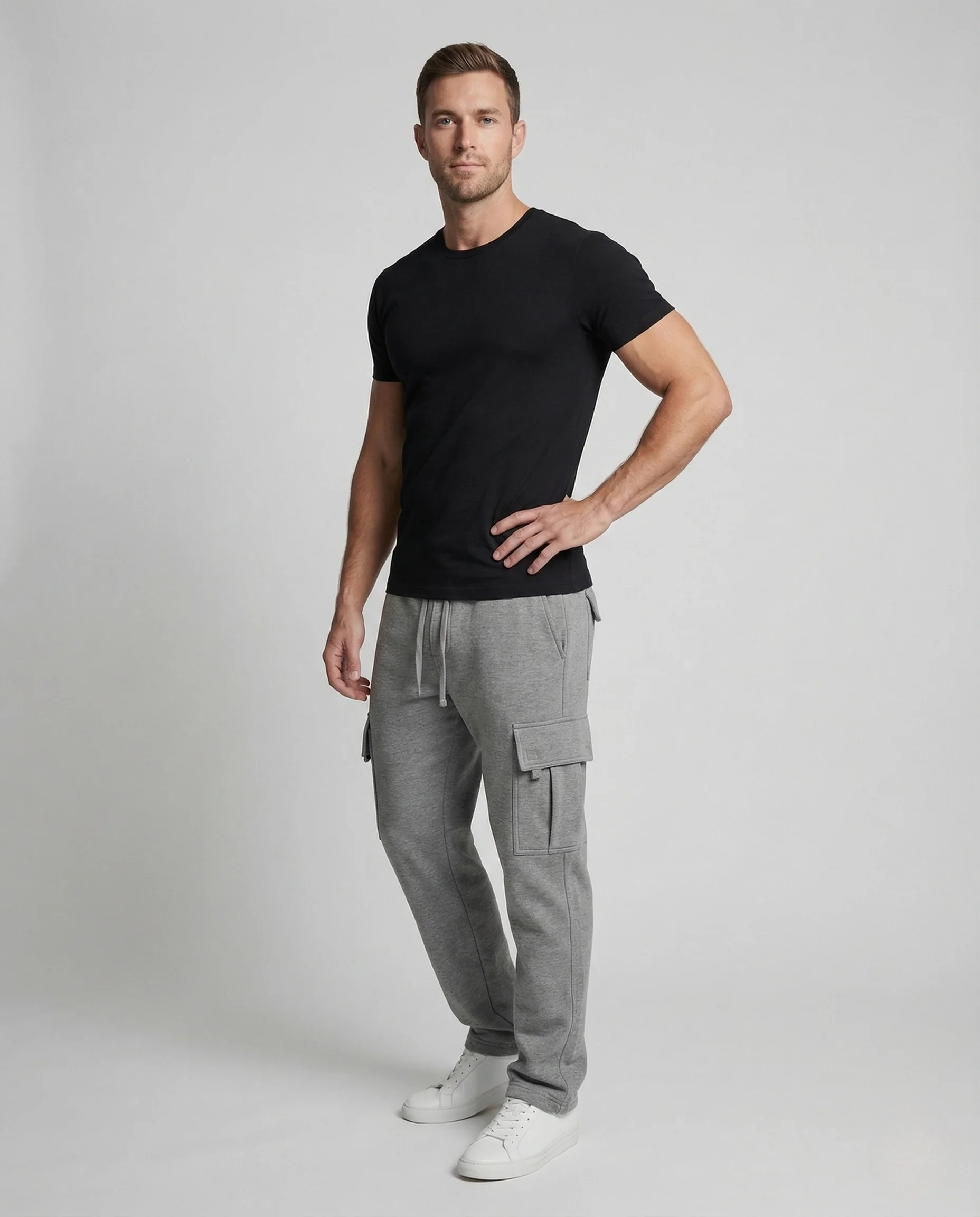 Herren Cargo Jogginghose Elastikbund
