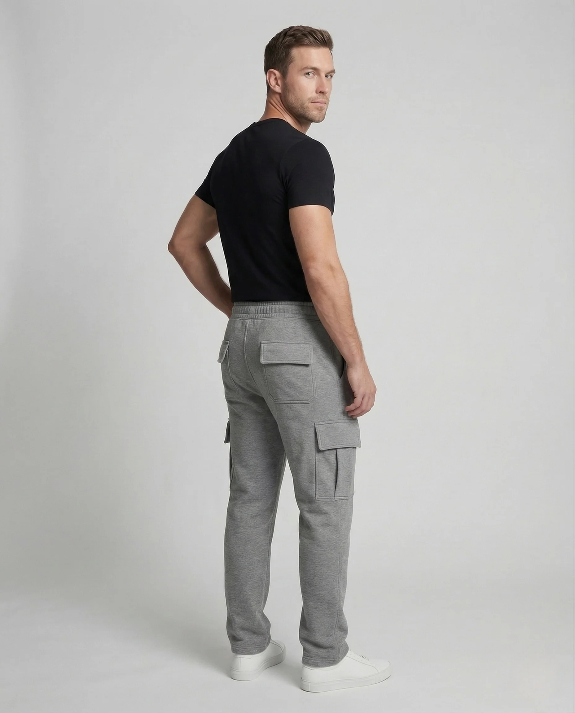 Herren Cargo Jogginghose Elastikbund - Image 4