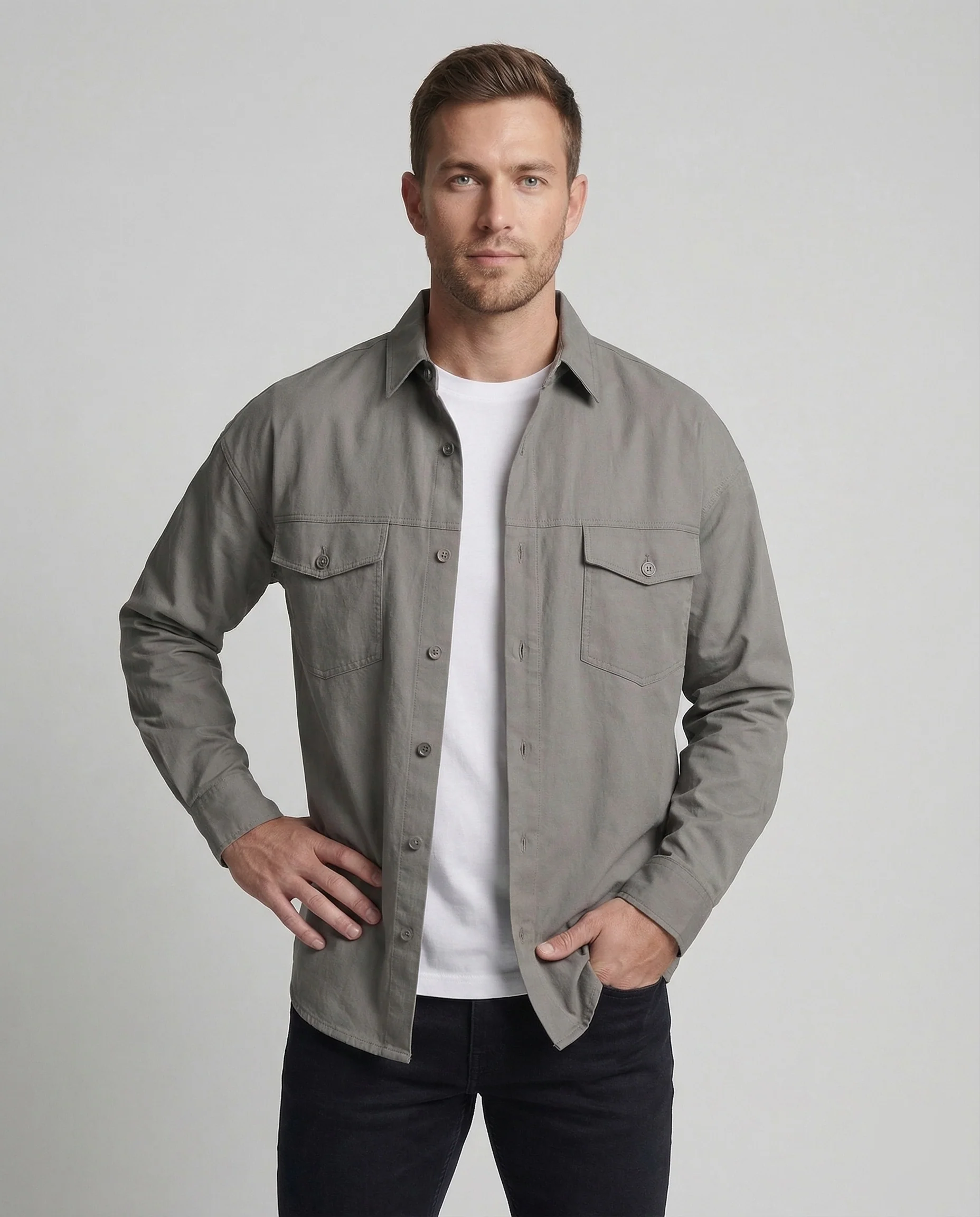 Langarmhemd Herren als lässige Hemdjacke - Image 2