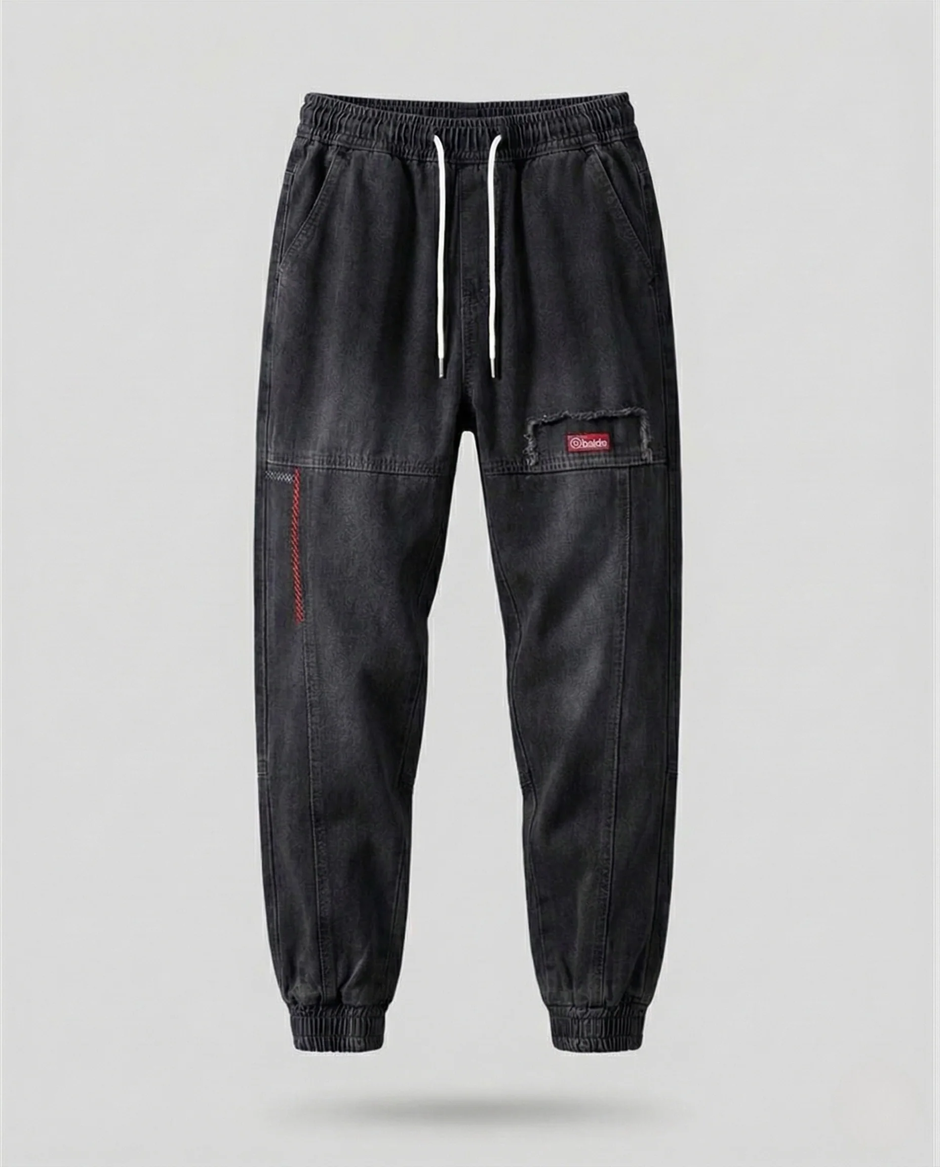 Herren Jeans Jogger mit Cargotaschen Denim Jogginghose - Image 5