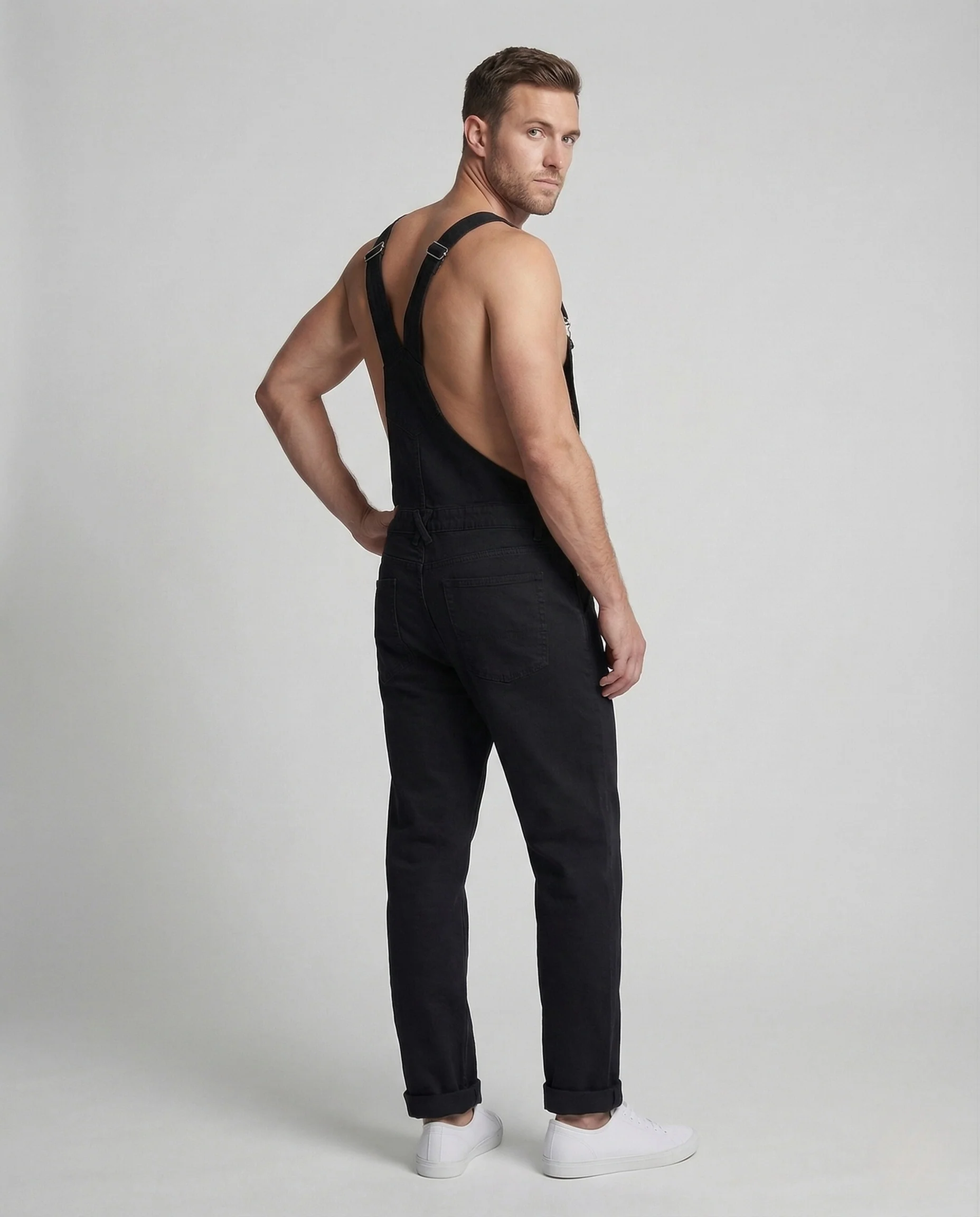 Herren Jeans Latzhose Verstellbar - Image 3