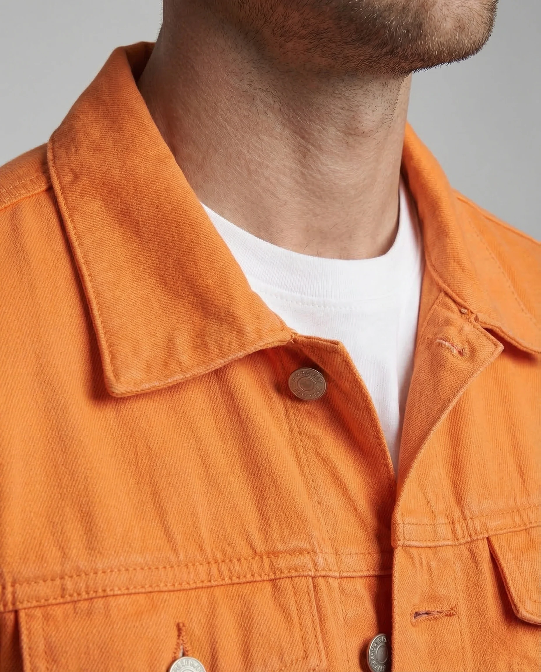 Herren Jeansjacke Baumwolle Brusttaschen - Image 3