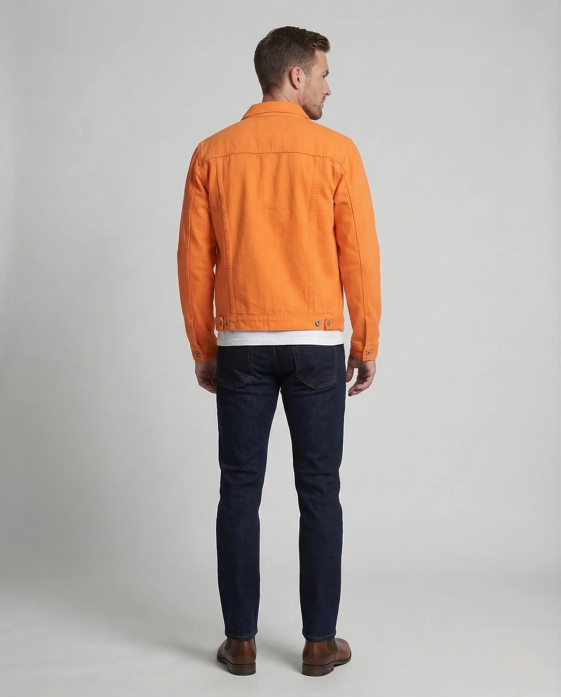 Herren Jeansjacke Baumwolle Brusttaschen - Image 4