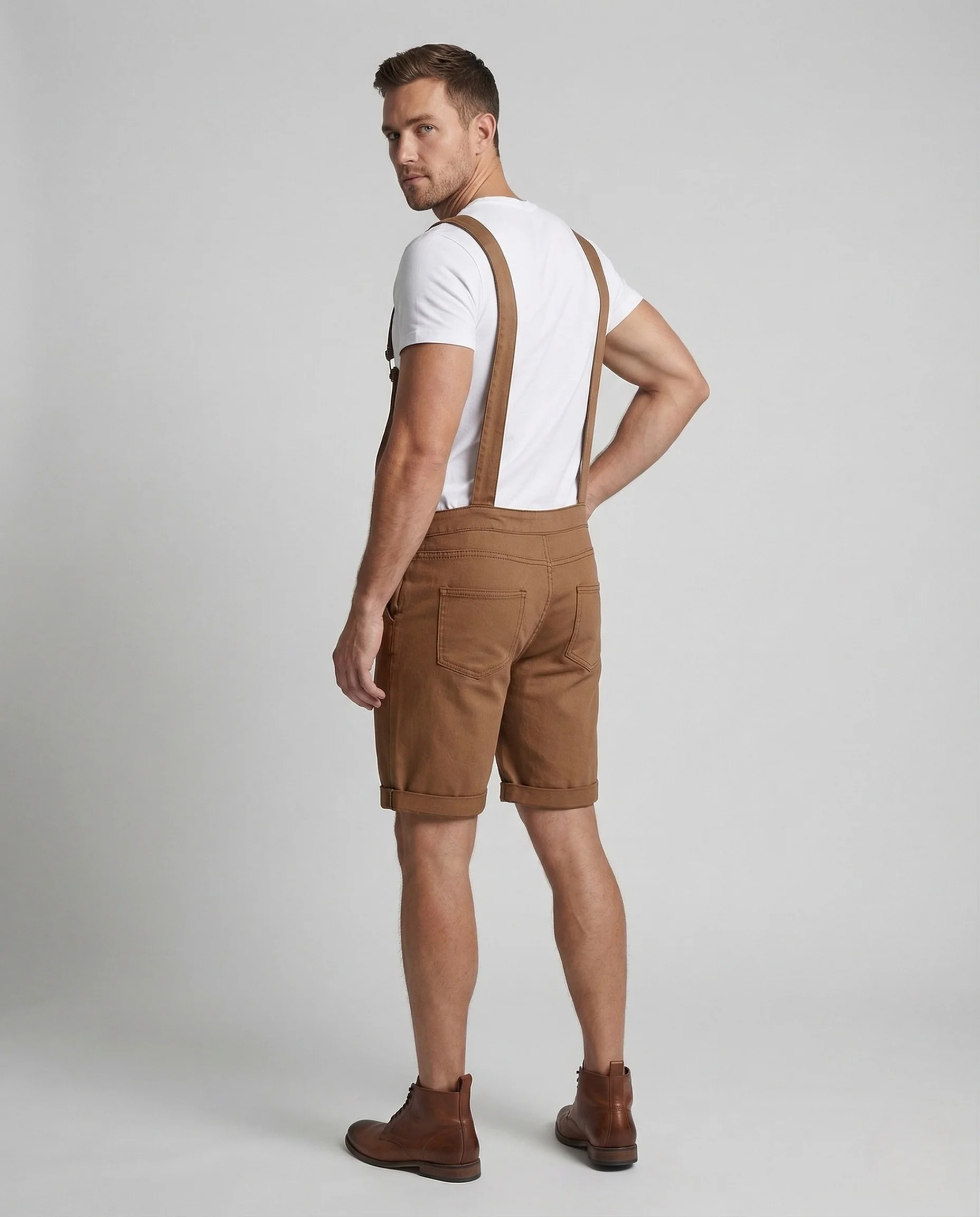Herren Latzshorts Baumwollmix Verstellbare Träger - Image 3