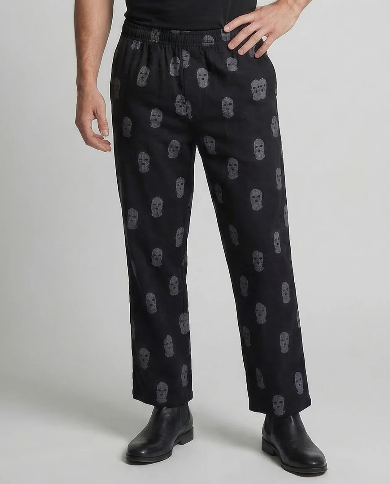 Herren Loungehose Totenkopf Print Elastikbund - Image 2