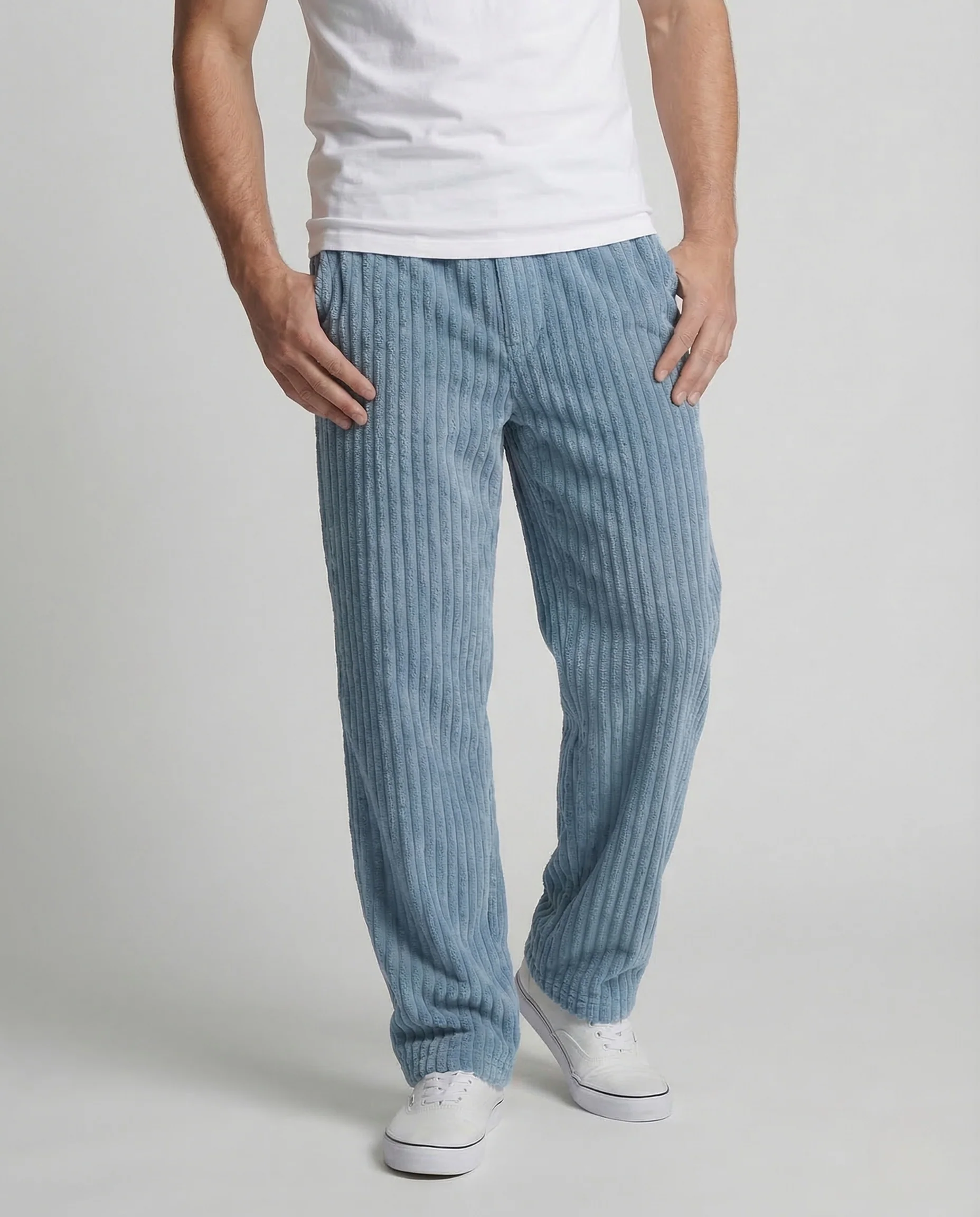 Herren Velours Hose Weit Elastikbund - Image 2