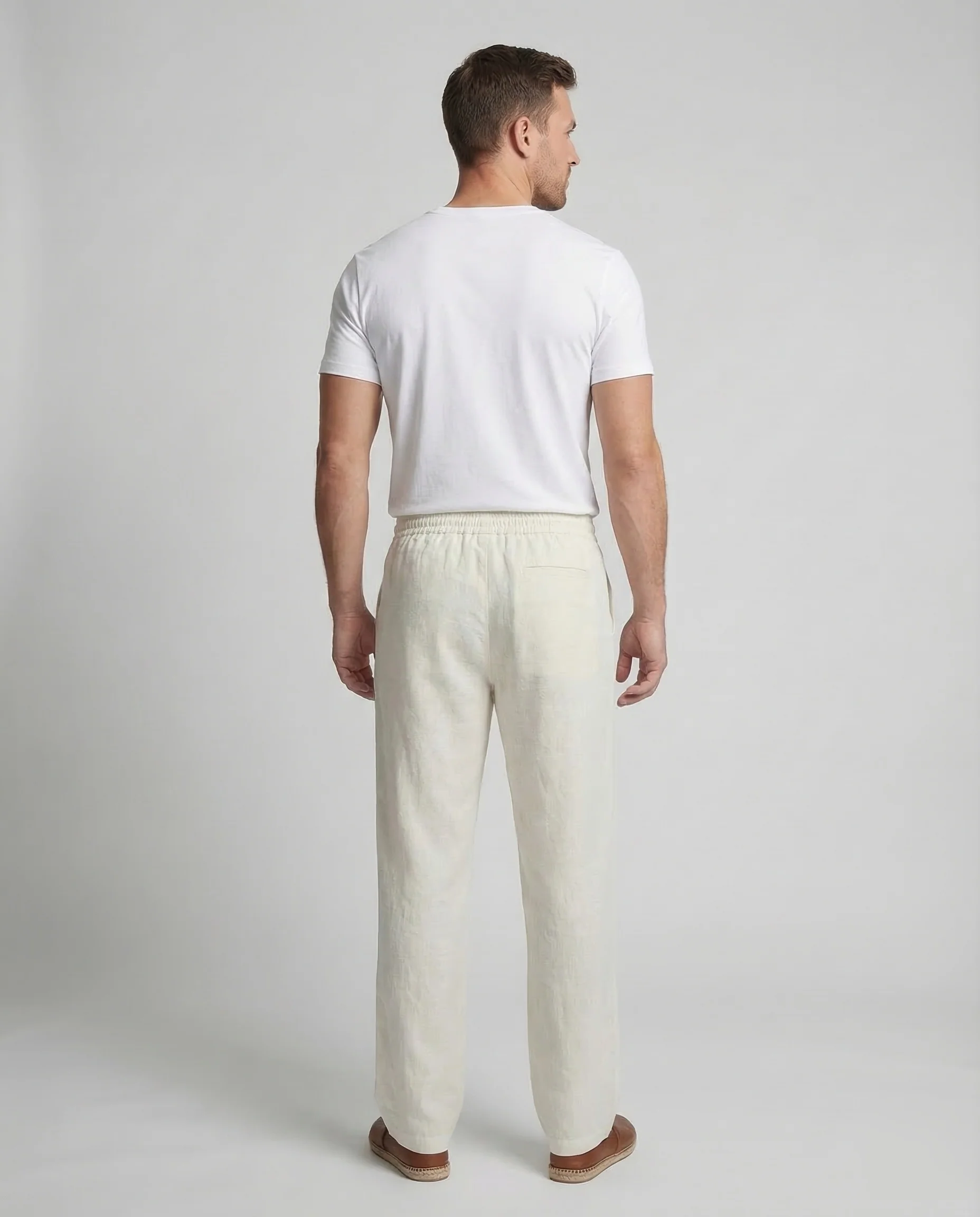 Herren Leinenhose Sommer Weit - Image 4