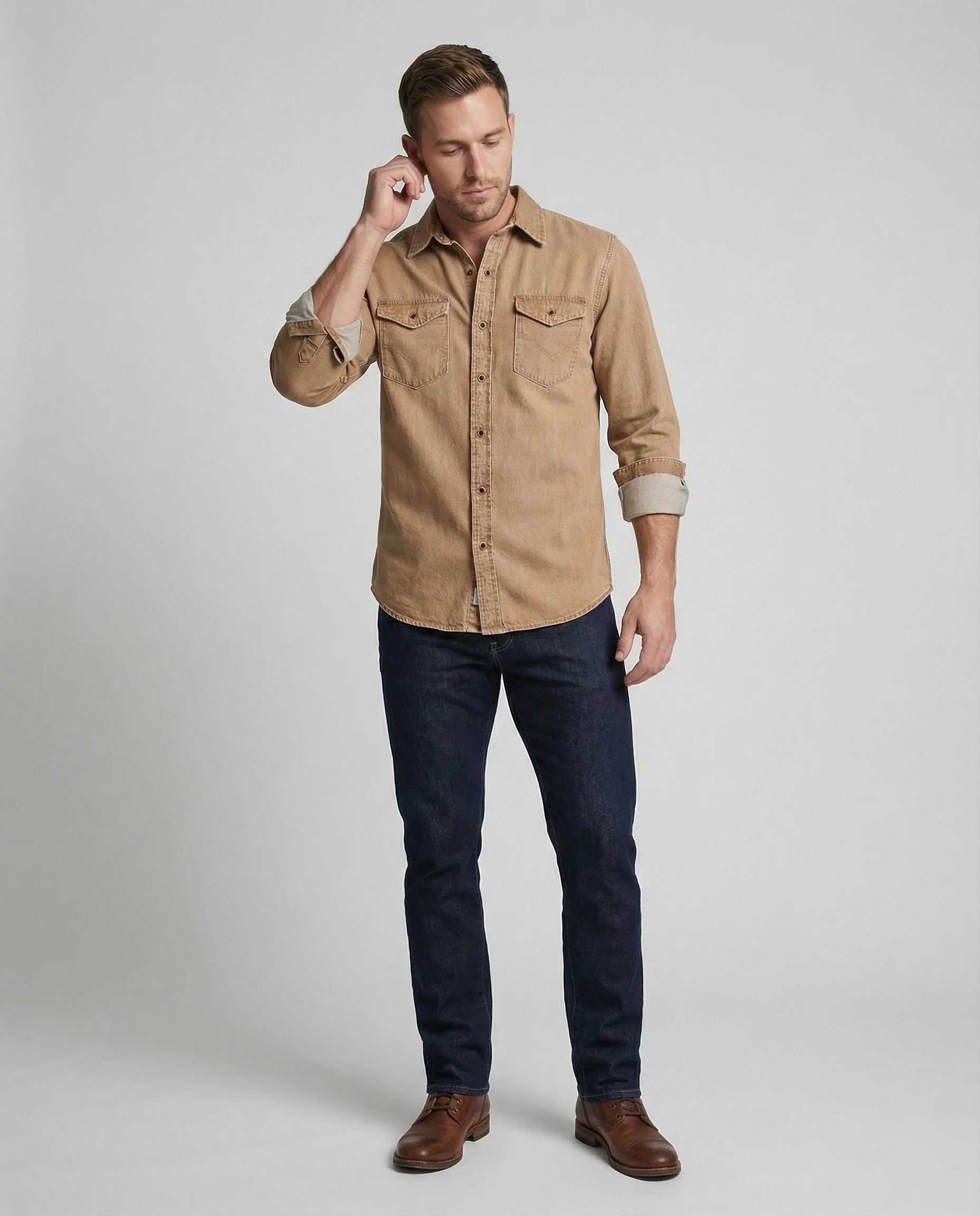 Herren Jeanshemd mit Brusttaschen - Image 5
