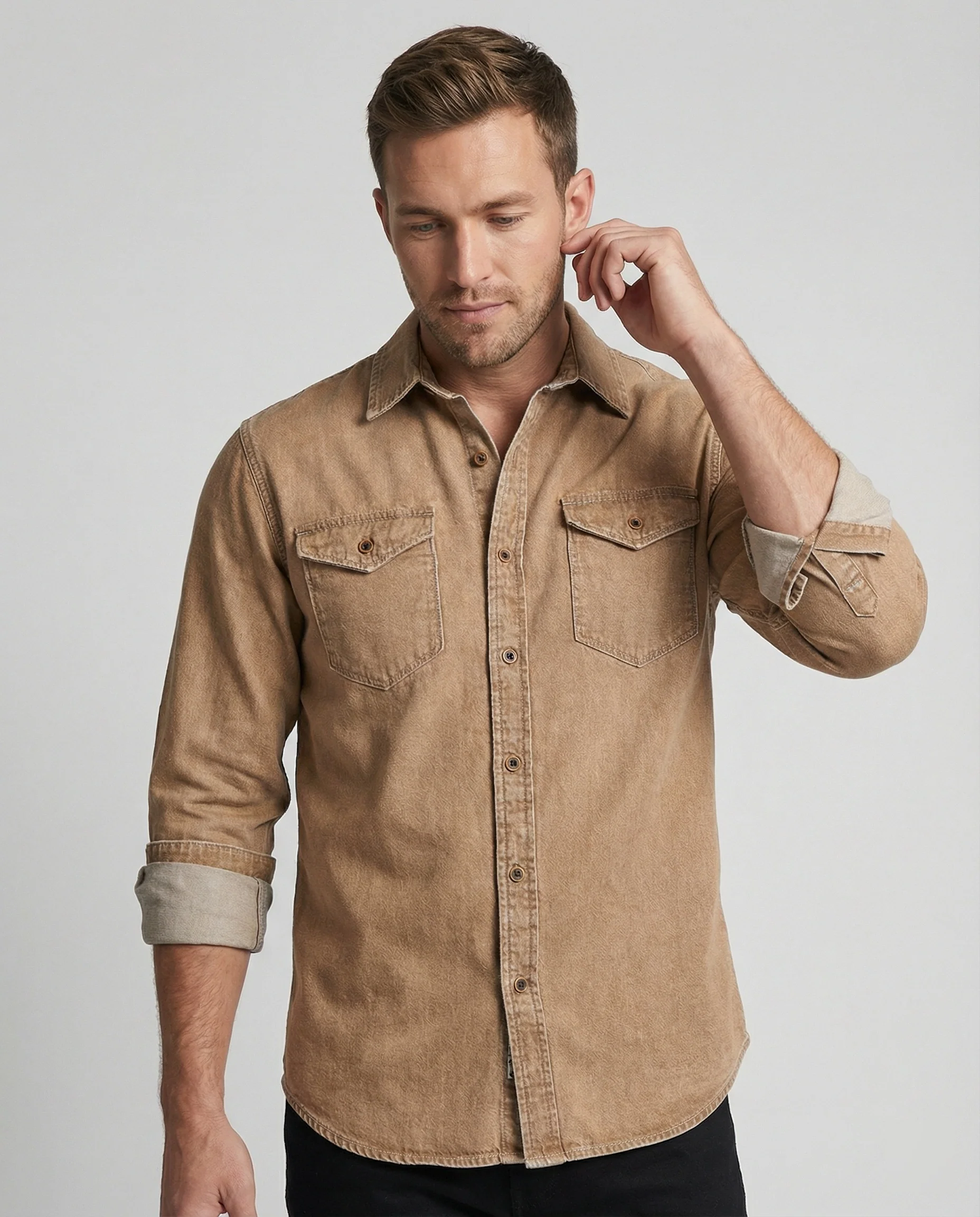 Herren Jeanshemd mit Brusttaschen - Image 7