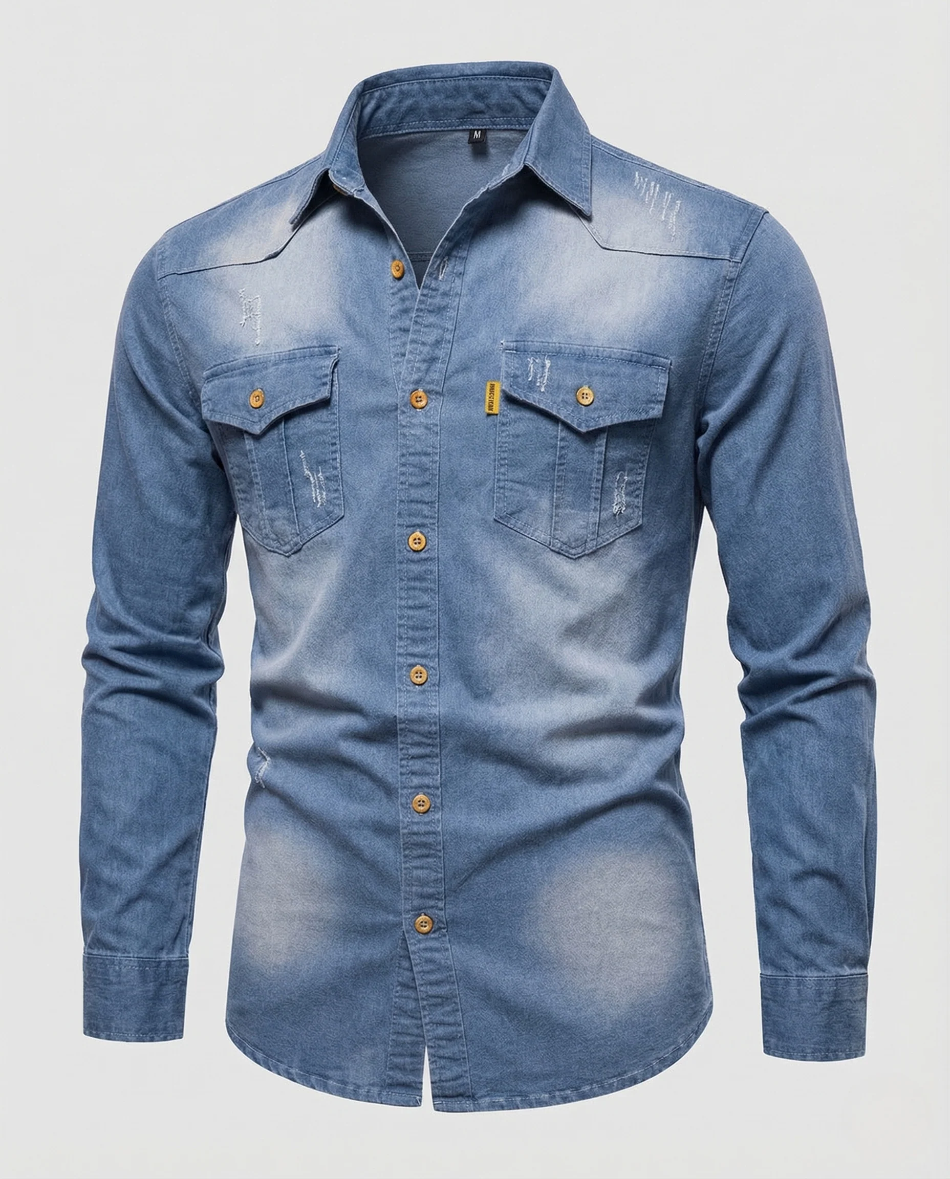 Herren Jeanshemd Slim Brusttaschen - Image 5