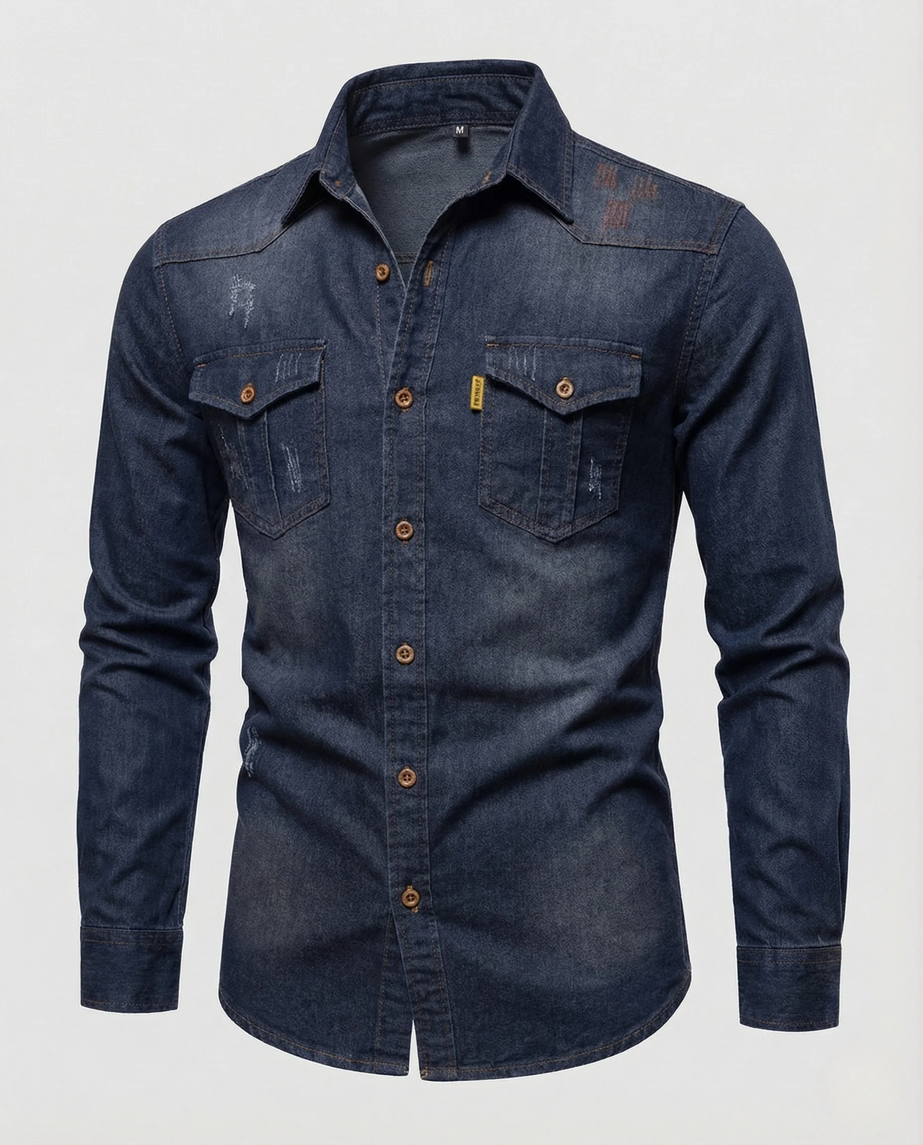 Herren Jeanshemd Slim Brusttaschen - Image 7