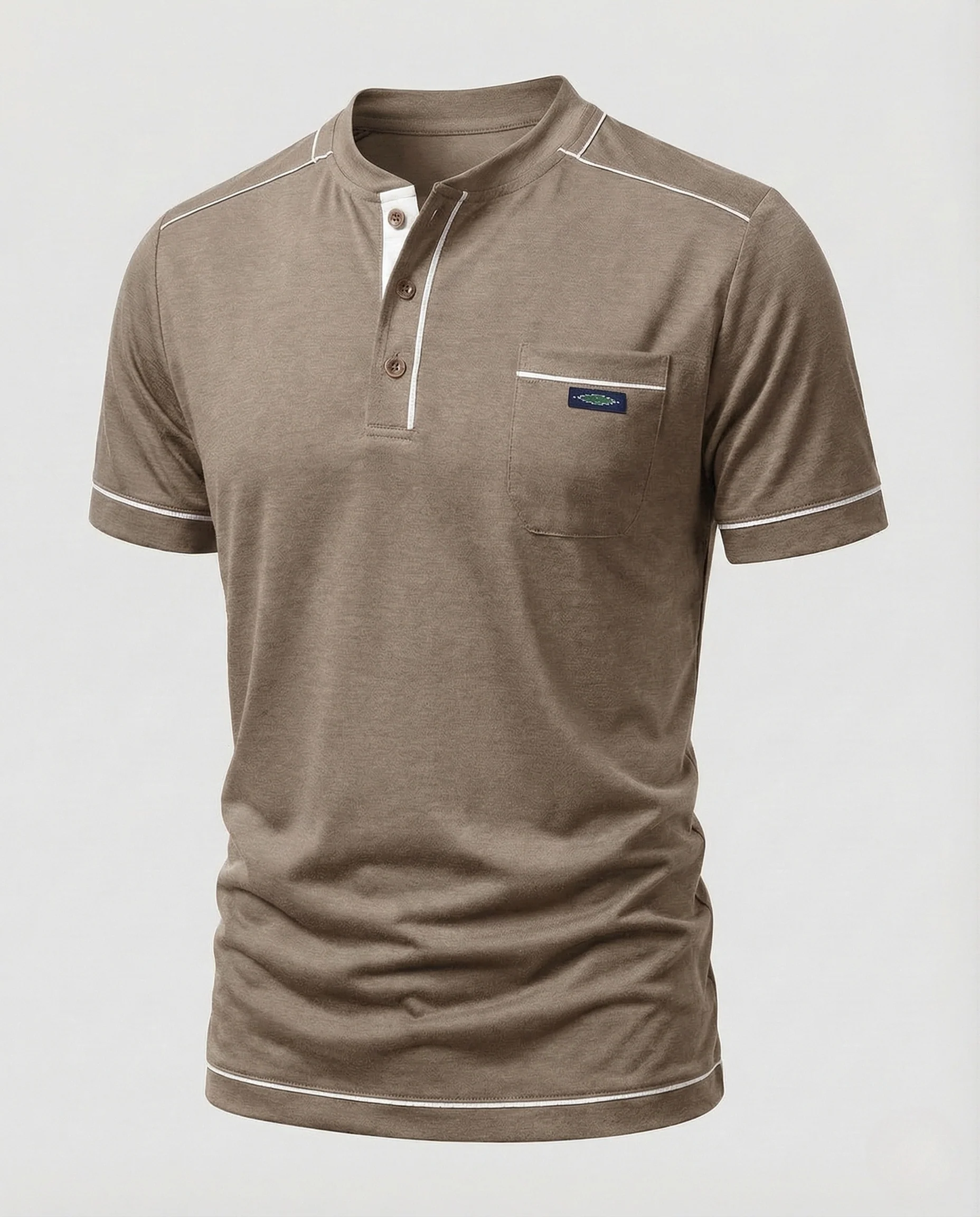 Herren Poloshirt Kurzarm Stehkragen Brusttasche - Image 8