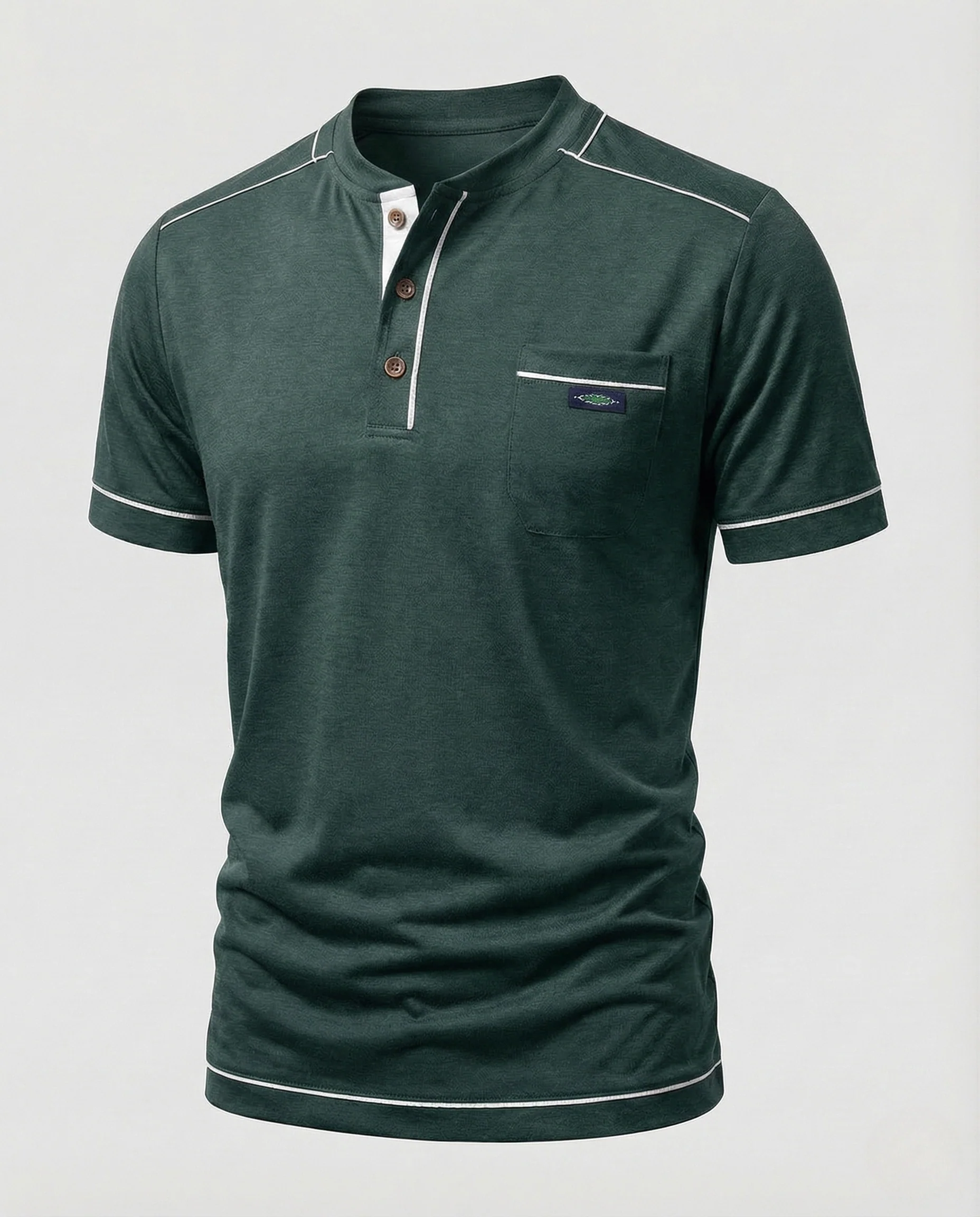 Herren Poloshirt Kurzarm Stehkragen Brusttasche - Image 9