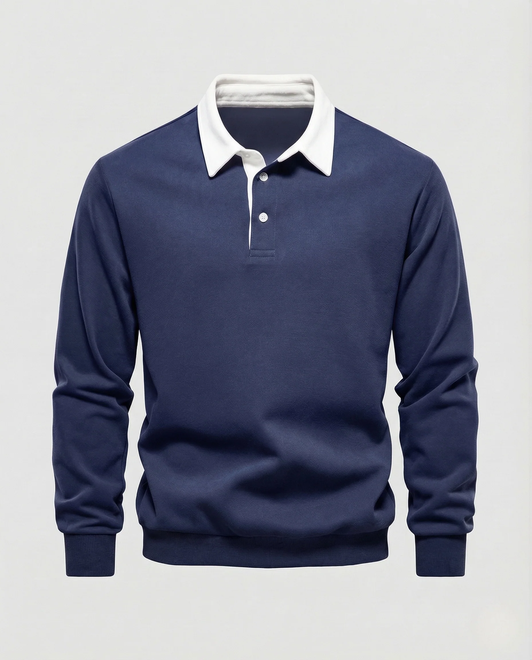 Herren Poloshirt Sweatshirt mit Kontrastkragen - Image 10