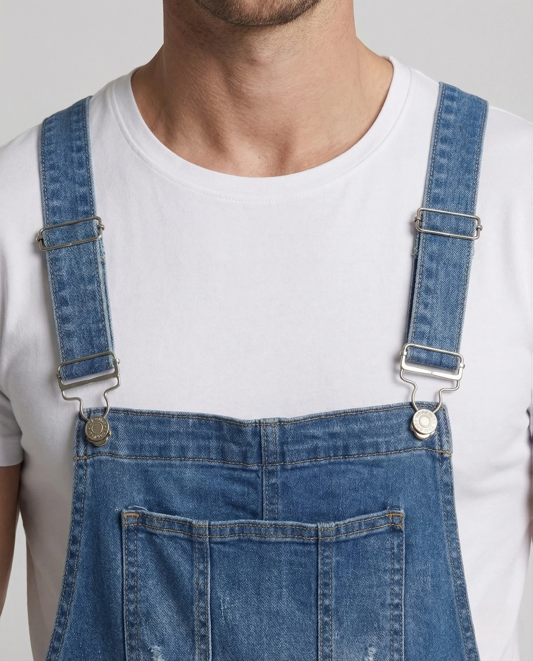 Herren Stretch Denim Latzhose mit Verstärkten Kniepanelen - Image 2
